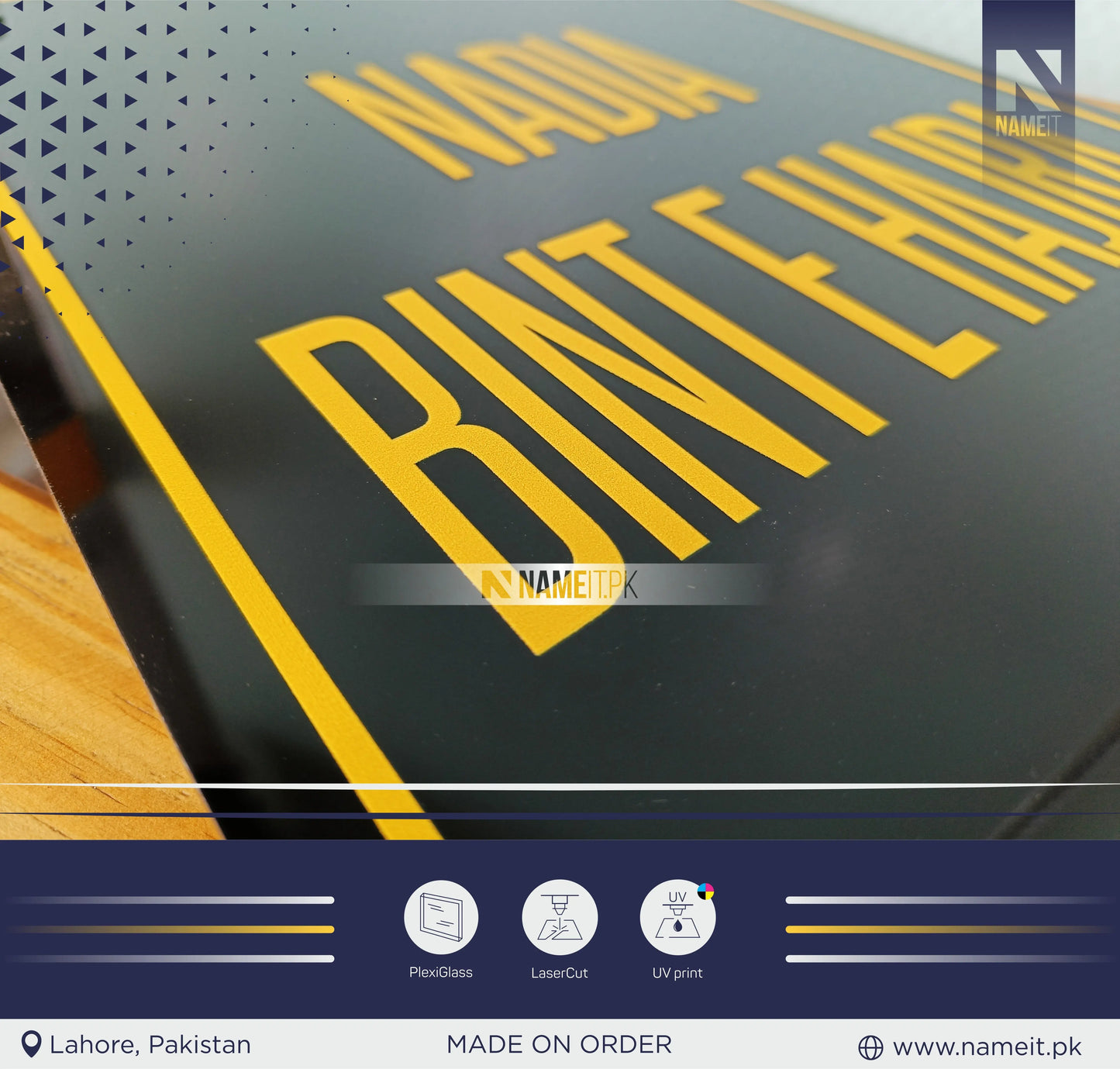 House Name Plate, Unique Outdoor Sign, with UV high-quality Print NAMEIT PAKISTAN