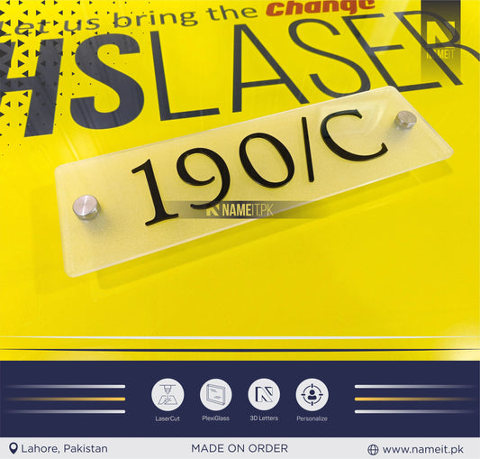 House Name Plate, Outdoor Sign, Laser Cut Acrylic House Sign NAMEIT PAKISTAN