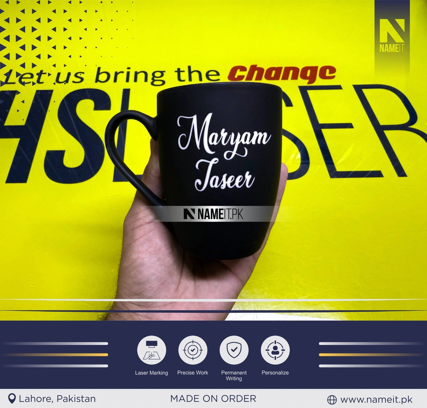 Mug, Custom Mug, Velvet Mug, Name & Quote, Coffee Mug Personalized Gift, Personalized Company Mug Engraved Mug NAMEIT PAKISTAN