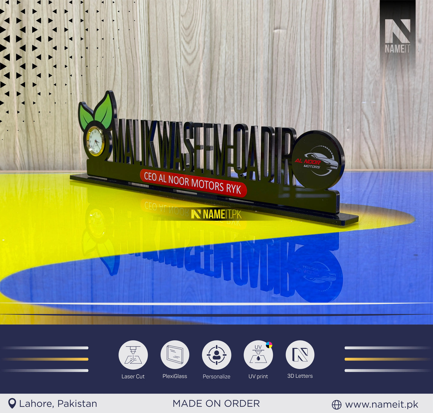 Table Name Plate, Custom Automotive Company Desk Name Plate, Car Dealers Acrylic Nameplate For Desk, Desk Nameplate, Office Decor, Acrylic Name Plaque