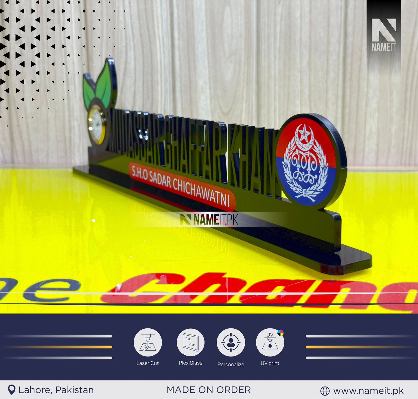 Table Name Plate, Custom Police Desk Name Plate Wedge Personalized Police Officer Nameplate Office Sign Police Retirement Badge Gifts Graduation Plaque Decor