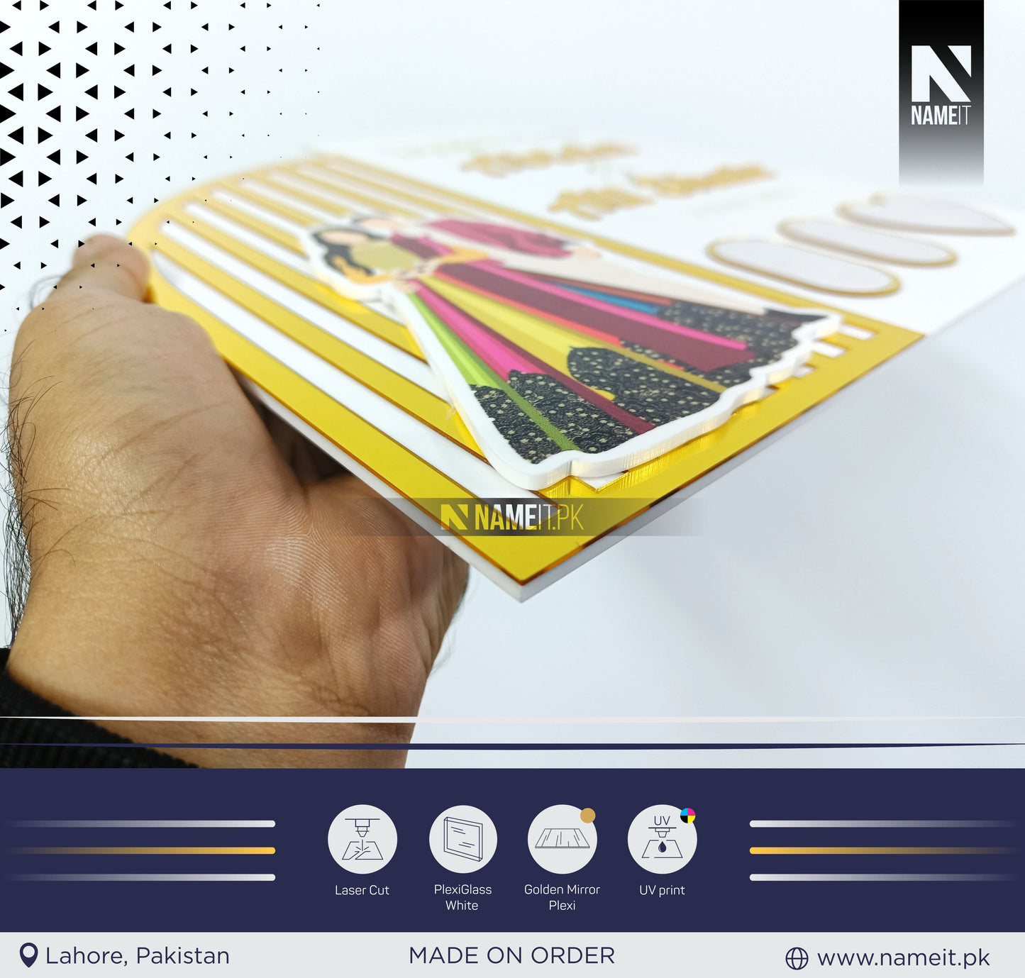 Personalized Nikkah Acrylic ThumbPrints Board Fingerprint islamic nikkah certificate Muslim Marriage Contract thumbprints Frame Customized NAMEIT PAKISTAN
