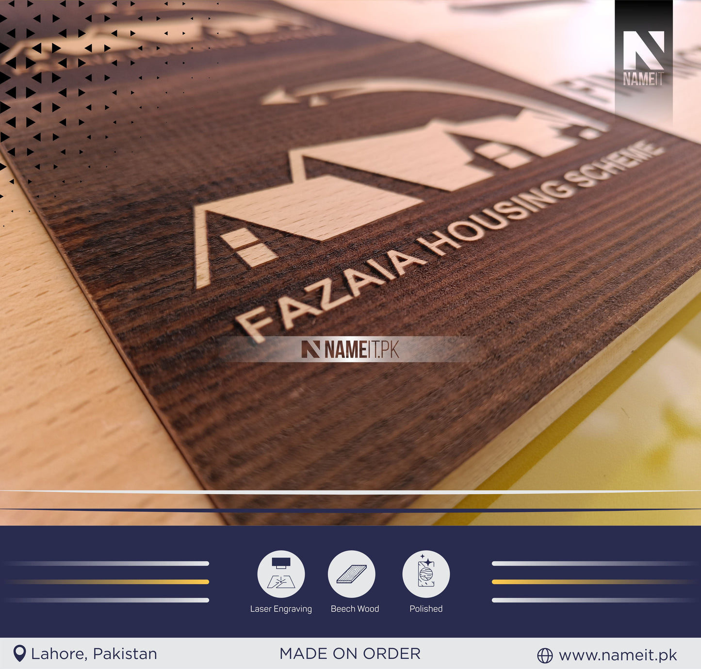 Personalized Door Sign, Office Sign and name Plate in wood NAMEIT PAKISTAN