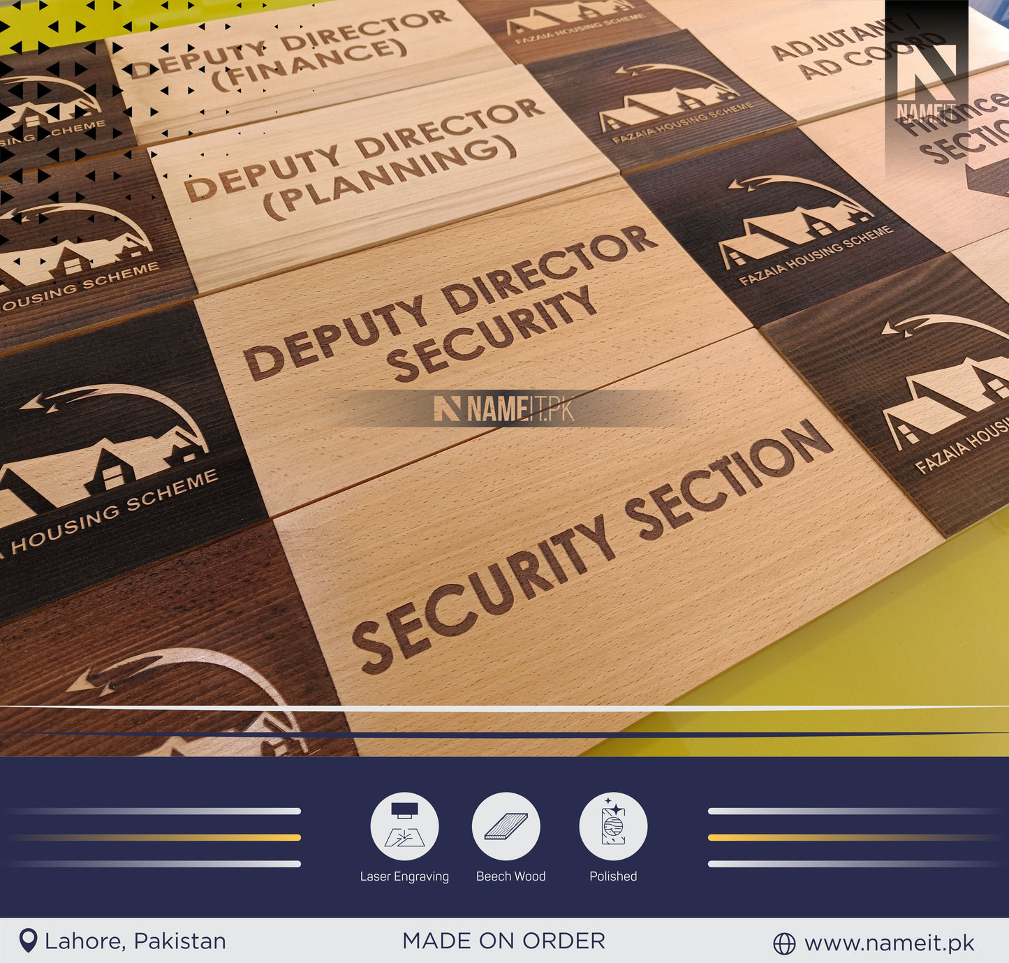 Personalized Door Sign, Office Sign and name Plate in wood NAMEIT PAKISTAN