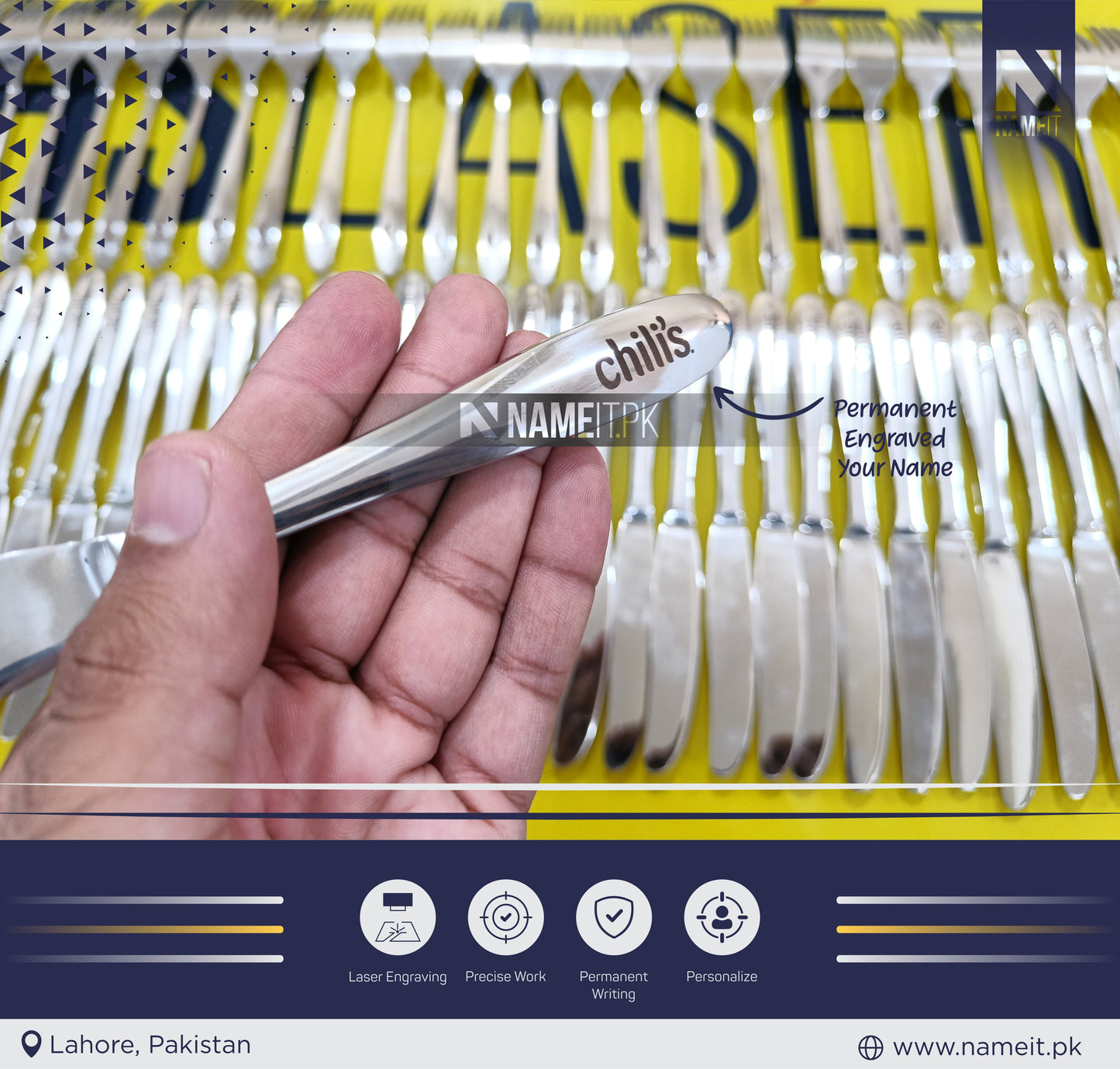 Personalized Spoon Gift, Laser-engraved Spoon, Engraved Custom Spoon, Custom with wording or logo NAMEIT PAKISTAN