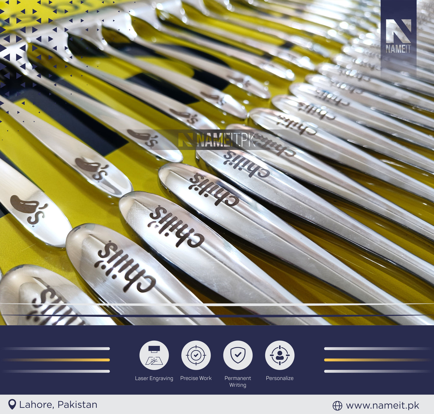Personalized Spoon Gift, Laser-engraved Spoon, Engraved Custom Spoon, Custom with wording or logo NAMEIT PAKISTAN