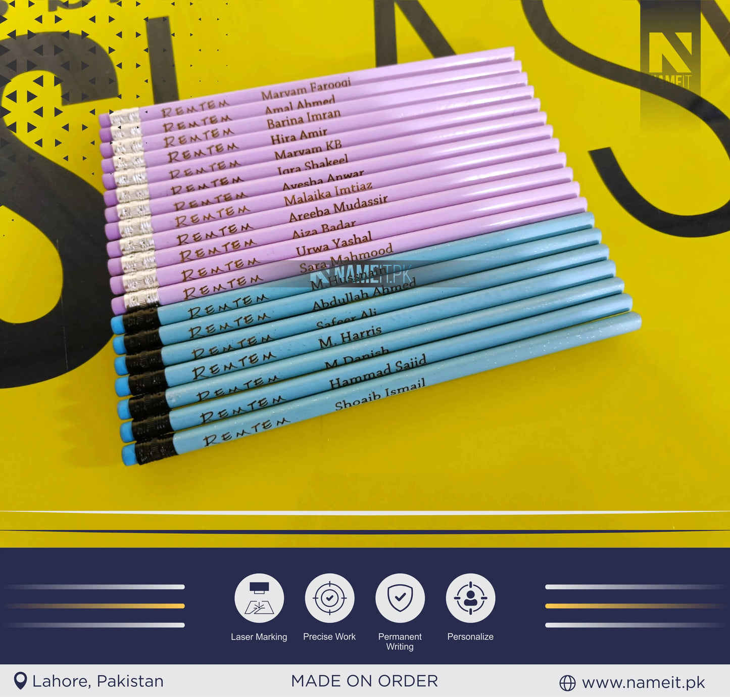 Pencil, Personalized Pencils, custom name pencils, school supplies, teacher gifts, pencils with names, back to school gifts, student gifts,best gifts NAMEIT PAKISTAN