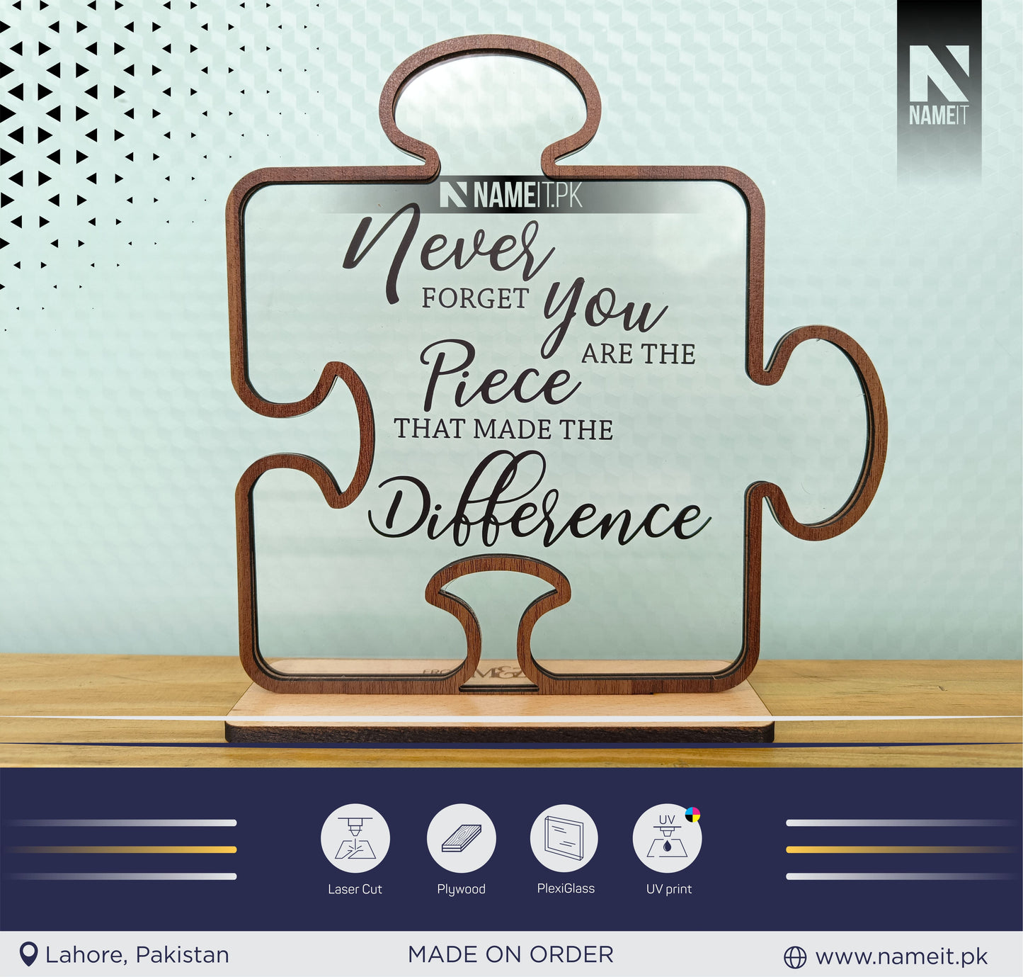 Puzzle Table Frame, Table Frame with Premium UV Printed, Customized Frame NAMEIT PAKISTAN