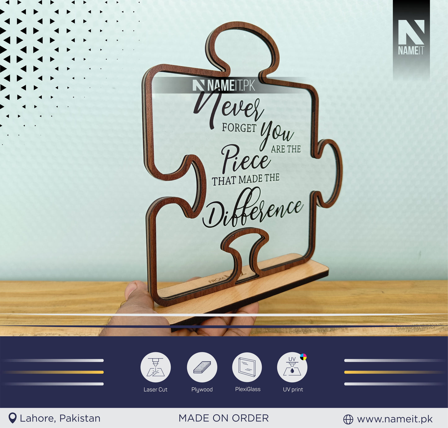 Puzzle Table Frame, Table Frame with Premium UV Printed, Customized Frame NAMEIT PAKISTAN