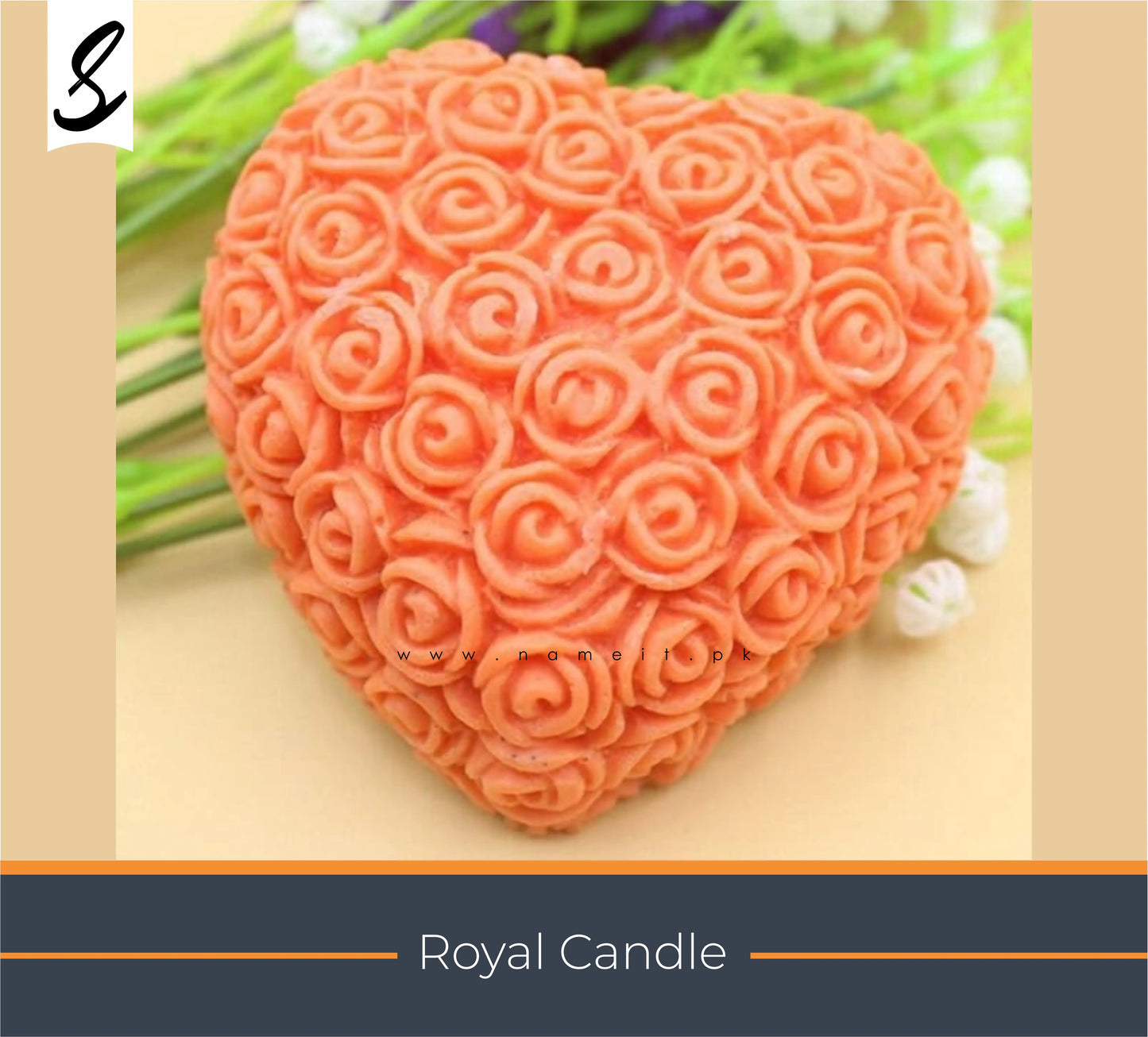 Floral Heart-Shaped Candle – Romantic Wedding Gift & Elegant Home Décor Accent