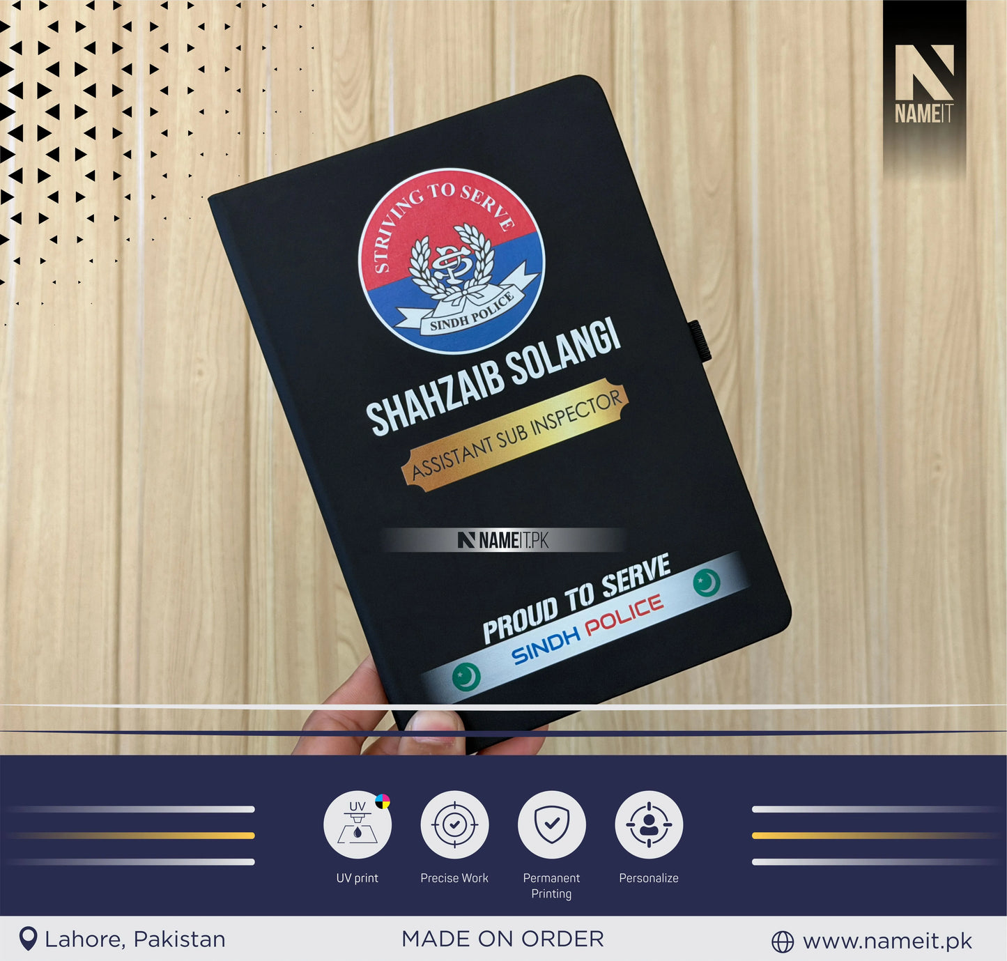 Diary, Police Diary Printed, Customize Diary For Sindh Police - Congratulations Police Gift - Sindh Police Gift- New Police Officer Gift - New Job Gift - Police