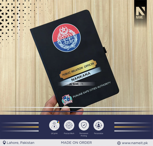 Diary, Police Diary Printed, Customize Diary For Punjab Safe Cities Authority - Congratulations Gift - New Officer Gift - New Job Gift