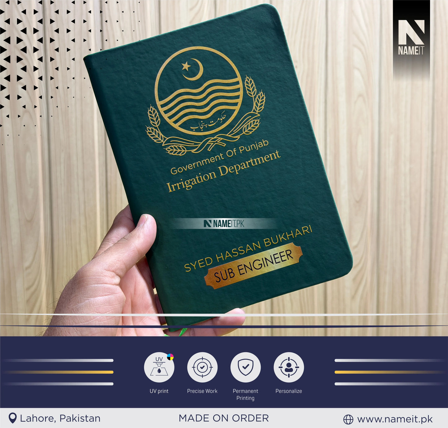 Diary, Custom Diary Printed, Customize Diary For Punjab Irrigation Department | Government of Pakistan - Congratulations Gift - Government Officer Gift - Officer Gift - New Job Gift