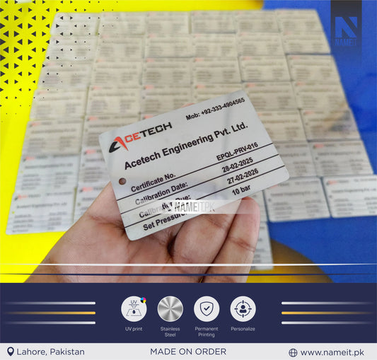 Custom Products Tags, Custom UV Printed Steel Plates, Machine Metal Plate, Custom Machine Labels, Instruction Tags, Printed Tag