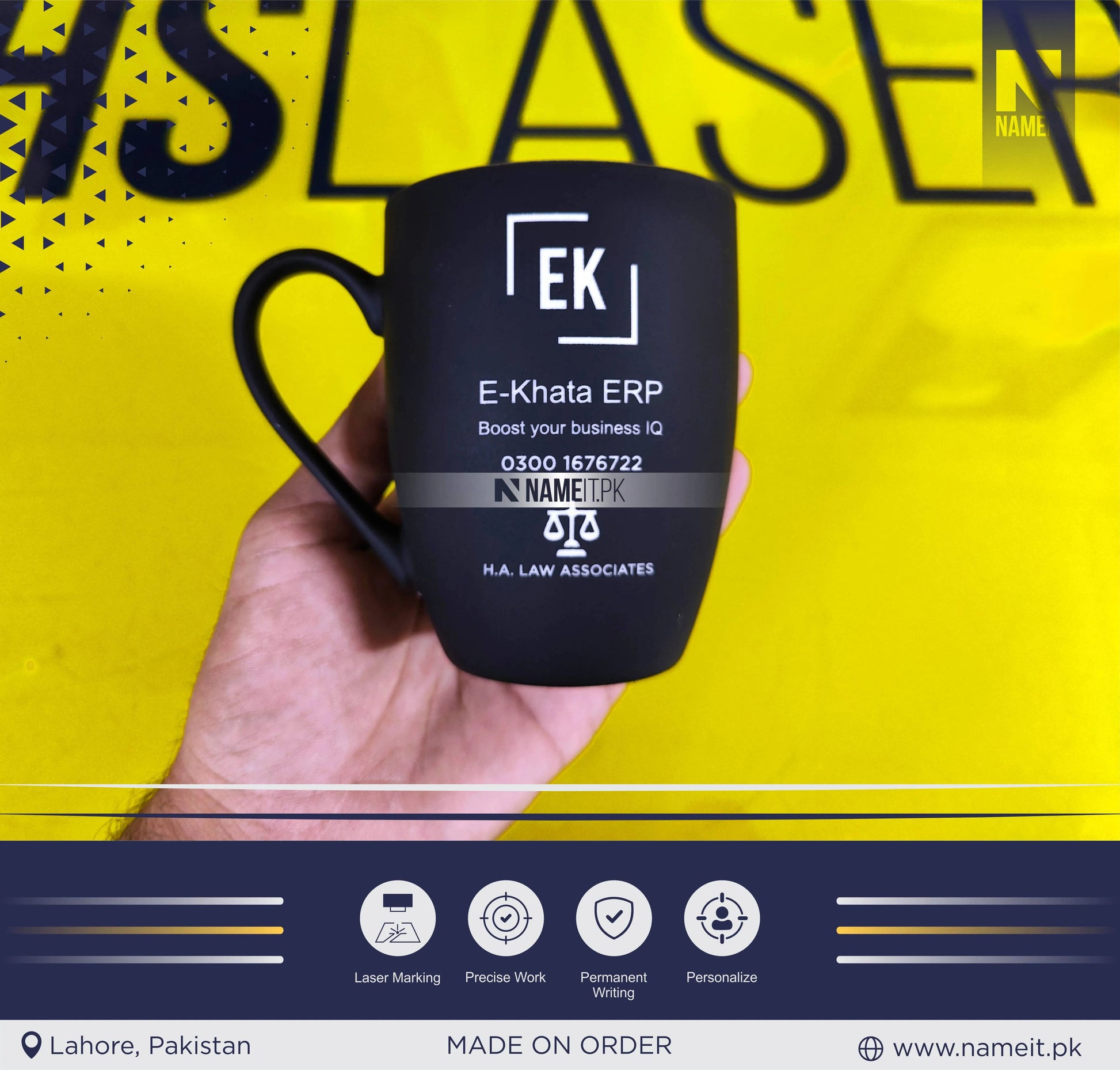 Mug, Custom Mug, Velvet Mug, Name & Quote, Coffee Mug Personalized Gift, Personalized Company Mug Engraved Mug NAMEIT PAKISTAN