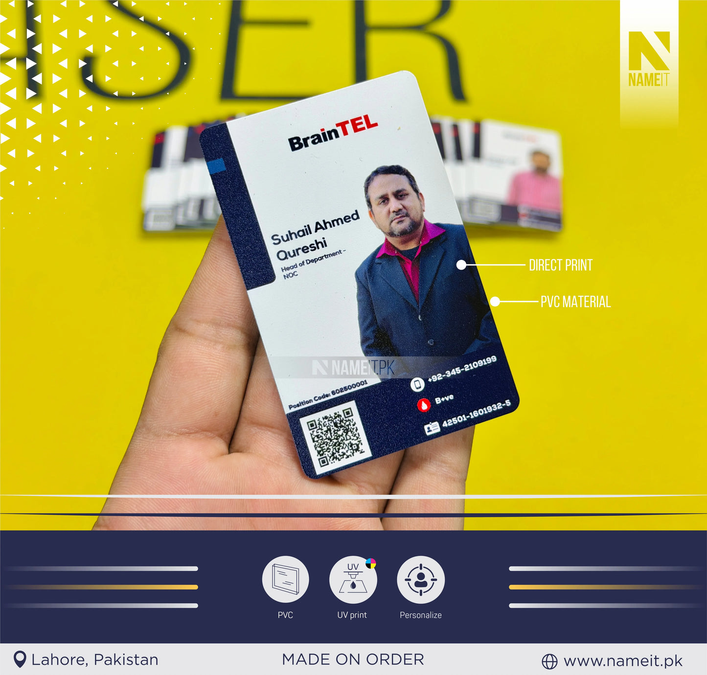 Custom PVC Employee ID Card | Premium Direct Print Staff ID Card | Company Identity Badge