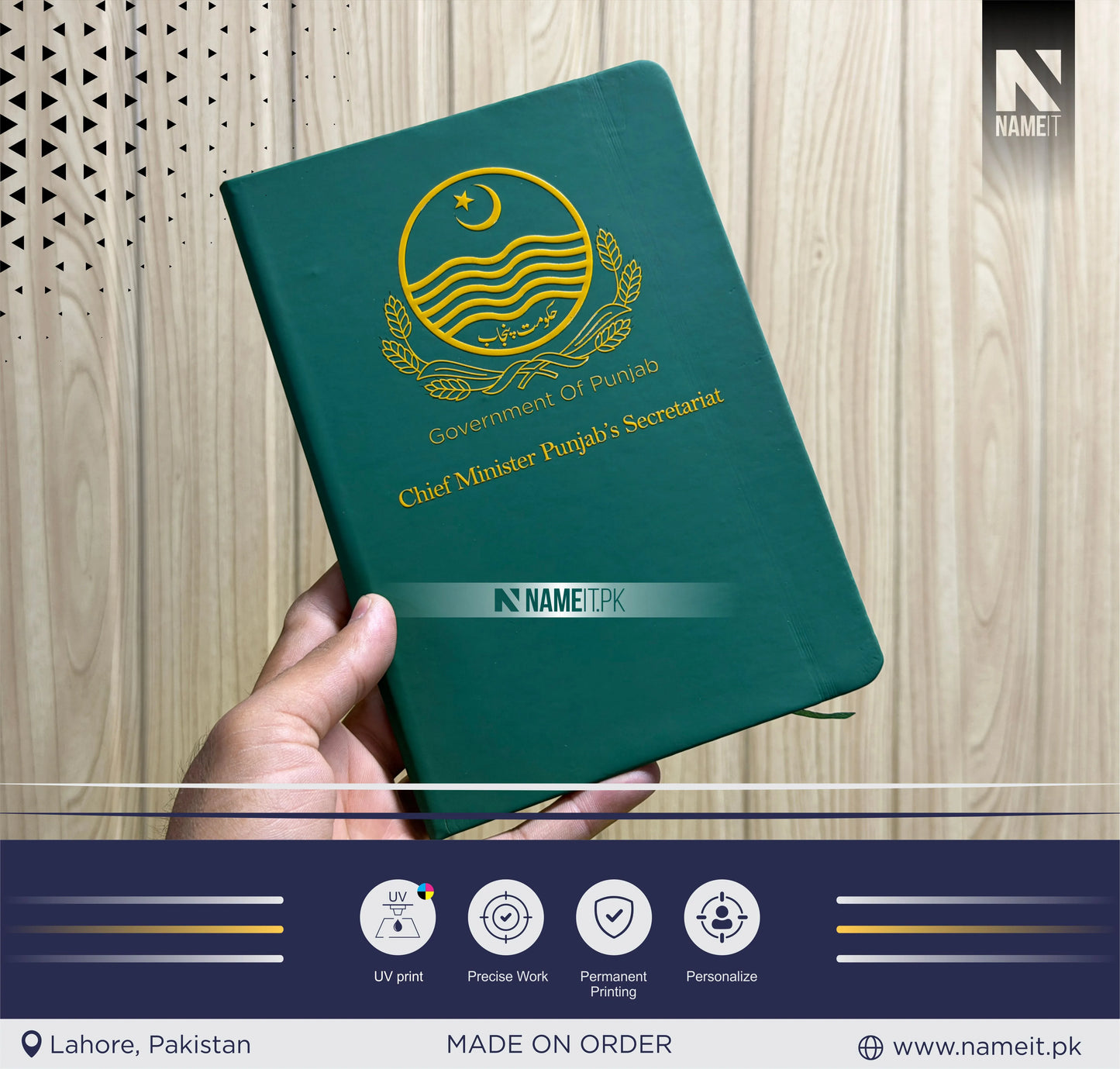 Diary, Custom Diary Printed, Customize Diary For Chief Minister Punjab's Secretariat | Government of Pakistan - Congratulations Gift - Government Officer Gift - Officer Gift - New Job Gift