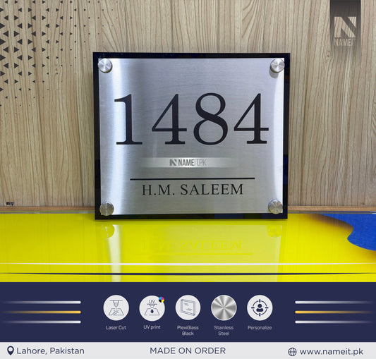 Name Plate Steel & Acrylic Uv Printed House Signage, indoor & outdoor, Office name Plate, House Name Plaque
