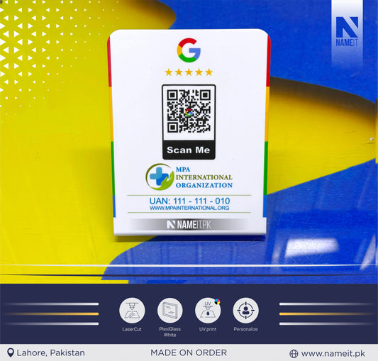 QR Code Acrylic Business Sign: Google Review Display | Table QR code Business Social Media Sign | Payment Sign | Custom Logo Sign | Payment Method and Social Media Sign