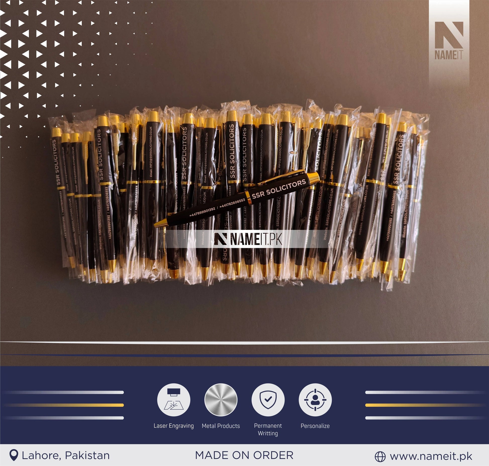 Personalized Premium Stylish Black With Gold Rim Ball Pen, Custom teacher gift,company gifts,student gift,Wedding Gifts,Anniversary Gift,gift for coworker NAMEIT PAKISTAN