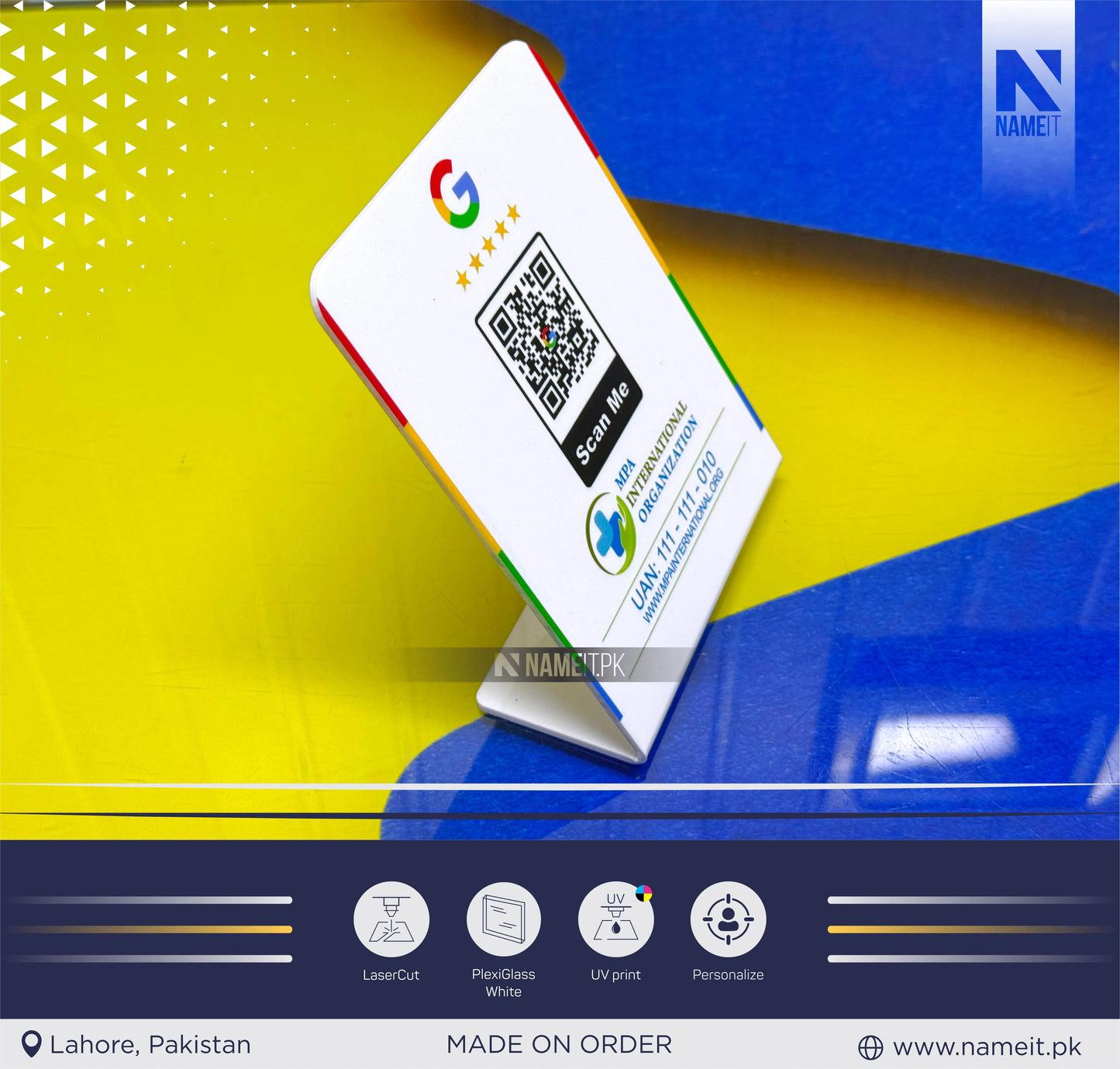 QR Code Acrylic Business Sign: Google Review Display | Table QR code Business Social Media Sign | Payment Sign | Custom Logo Sign | Payment Method and Social Media Sign