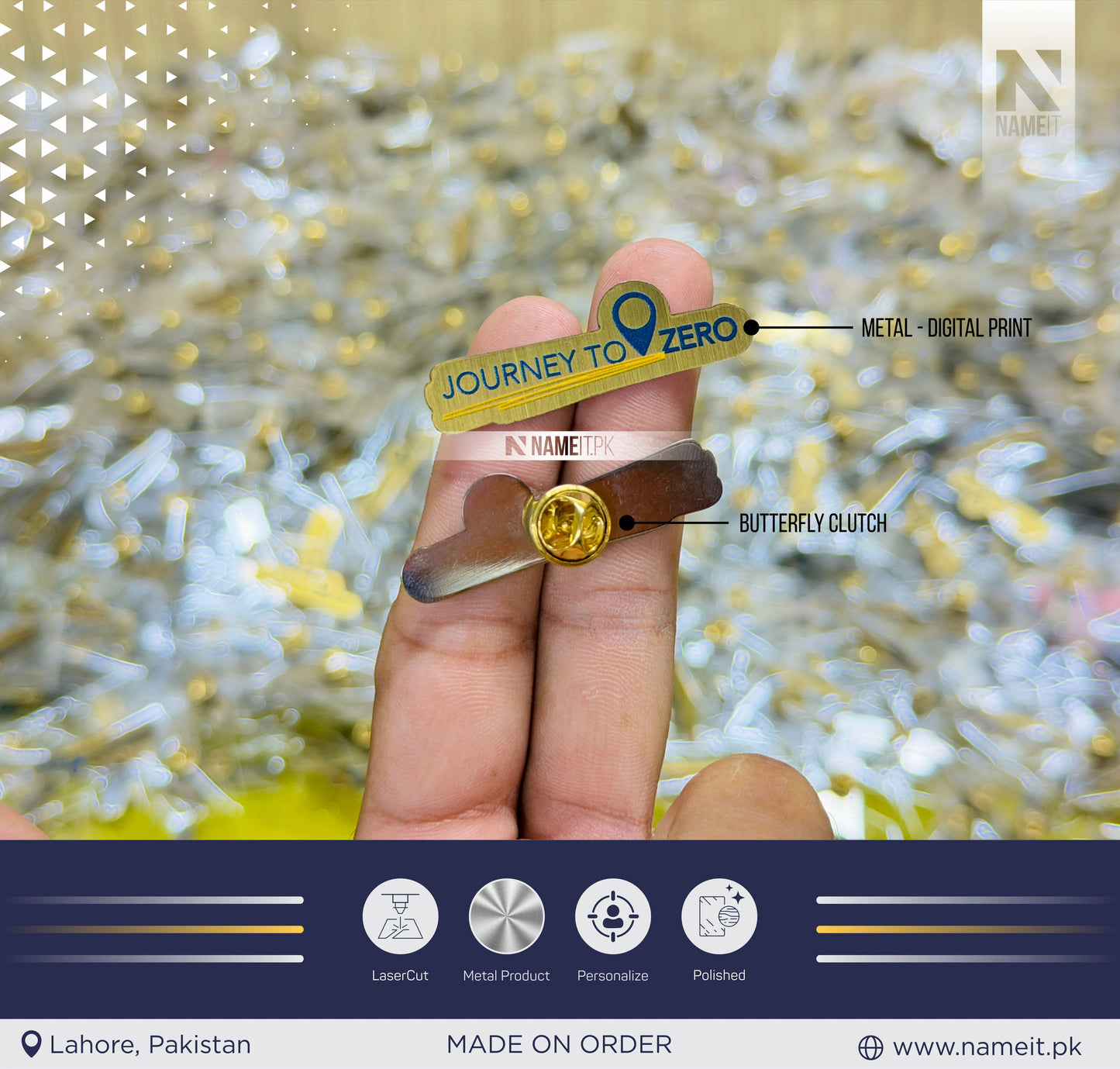 Lapel Pin, Custom Metal Lapel Pin with UV Digital Printing & Butterfly Clutch – Personalized Logo Badge for Corporate Branding, Employee Recognition, Events, Schools, Promotional Giveaways & Business Merchandise