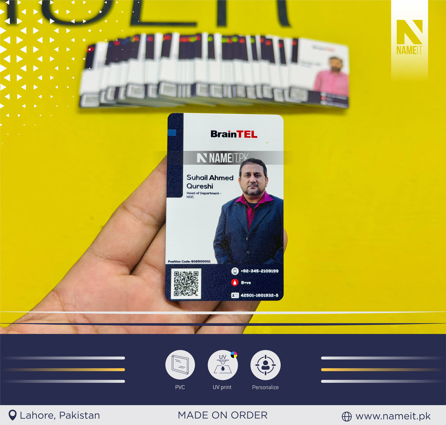 Custom PVC Employee ID Card | Premium Direct Print Staff ID Card | Company Identity Badge