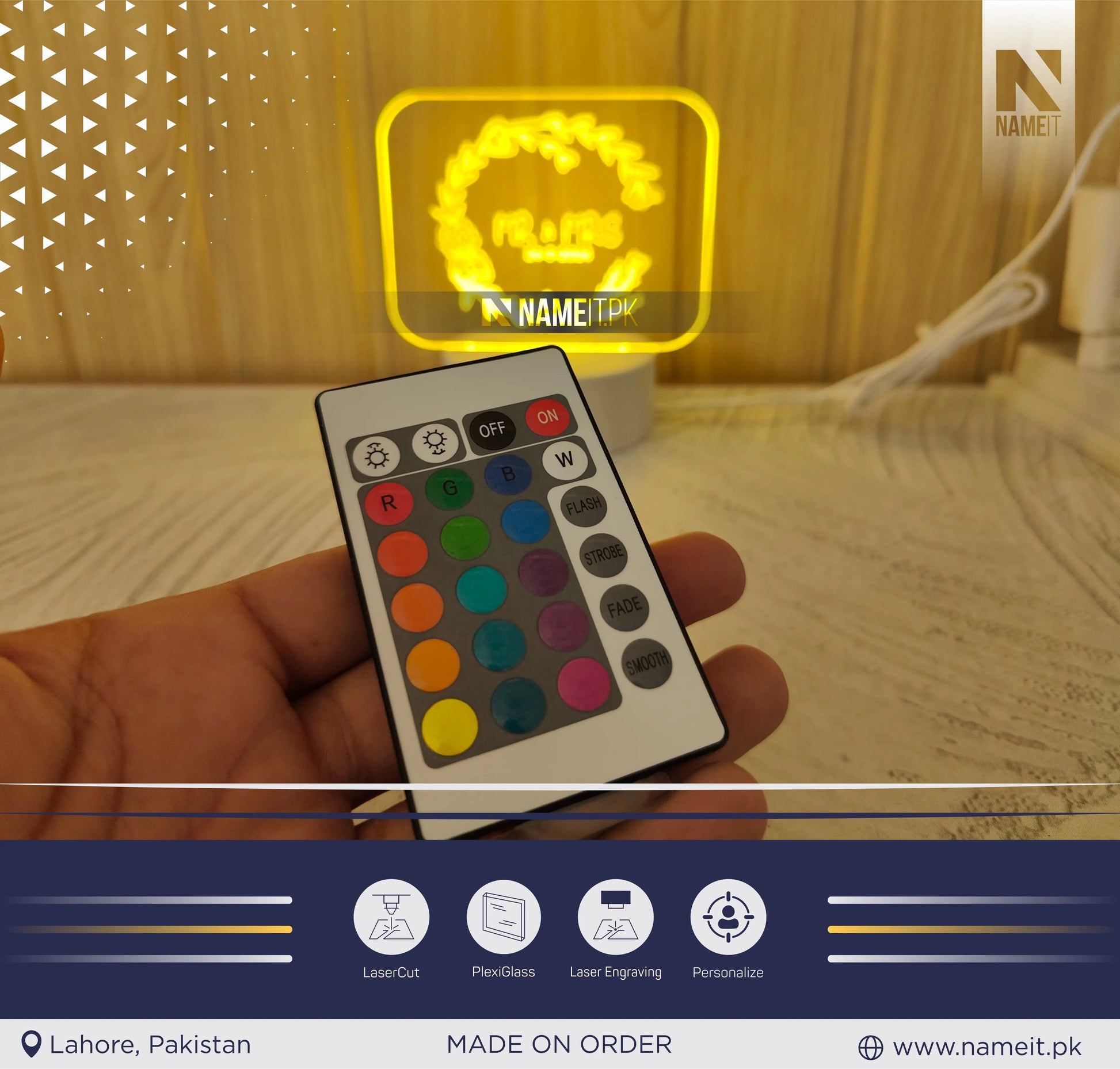 Personalized Lamp Led - Anniversary Gift for Couple - Gift for Him - Acrylic Night Lamp - Gift for Her NAMEIT PAKISTAN