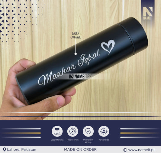Water Bottle, Travel Bottle, Gym Bottle, 500ml Stainless Steel Intelligent Temperature Display Water Bottle with Thermometer