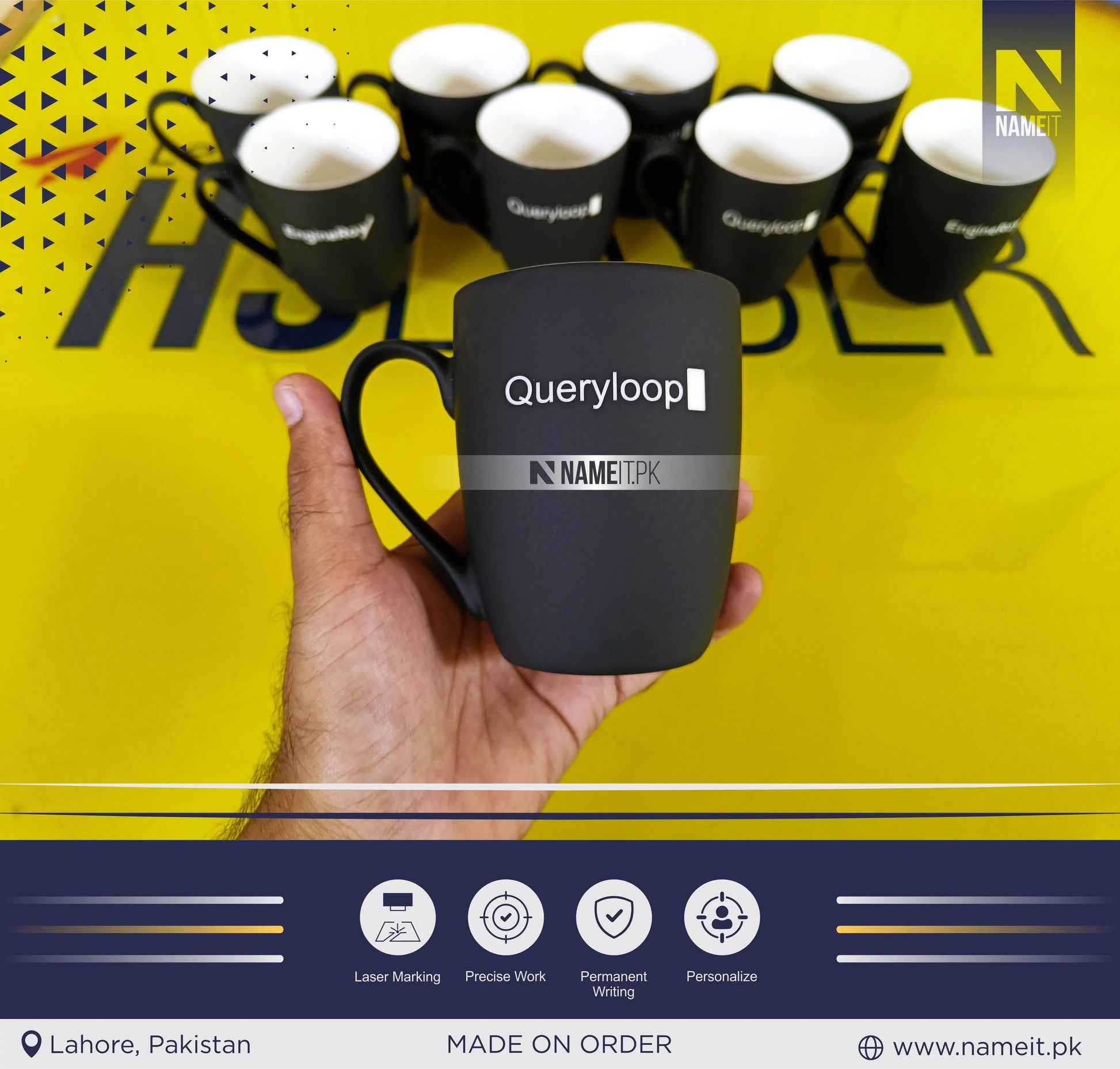 Mug, Custom Mug, Velvet Mug, Name & Quote, Coffee Mug Personalized Gift, Personalized Company Mug Engraved Mug NAMEIT PAKISTAN