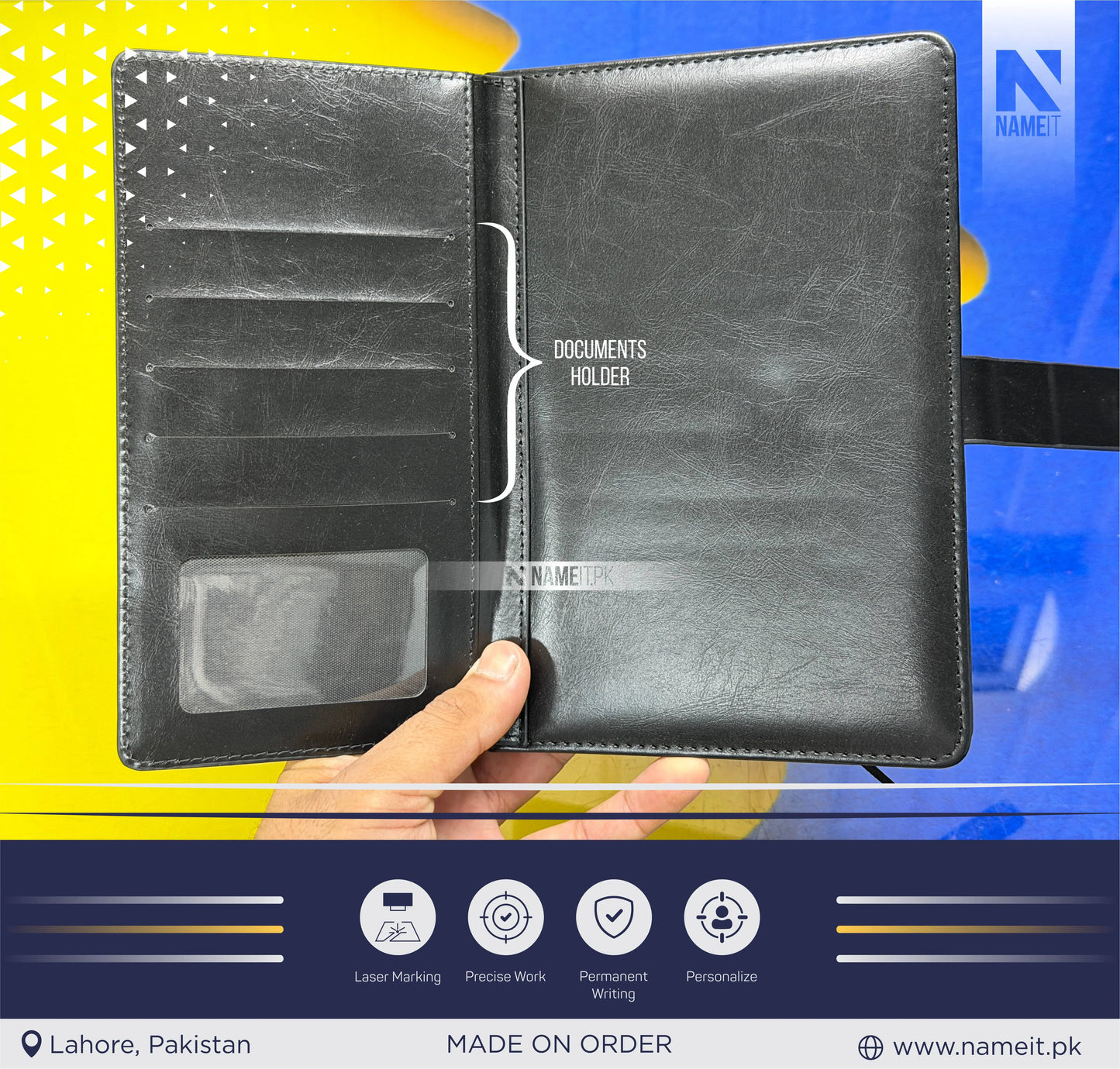 Diary, Personalized Leather Magnetic Notebook With Card & Passport Holder, A5 Lined Notepad, Engrave Diary, New Job Stationary Gift, Travel Journal, Office Gift