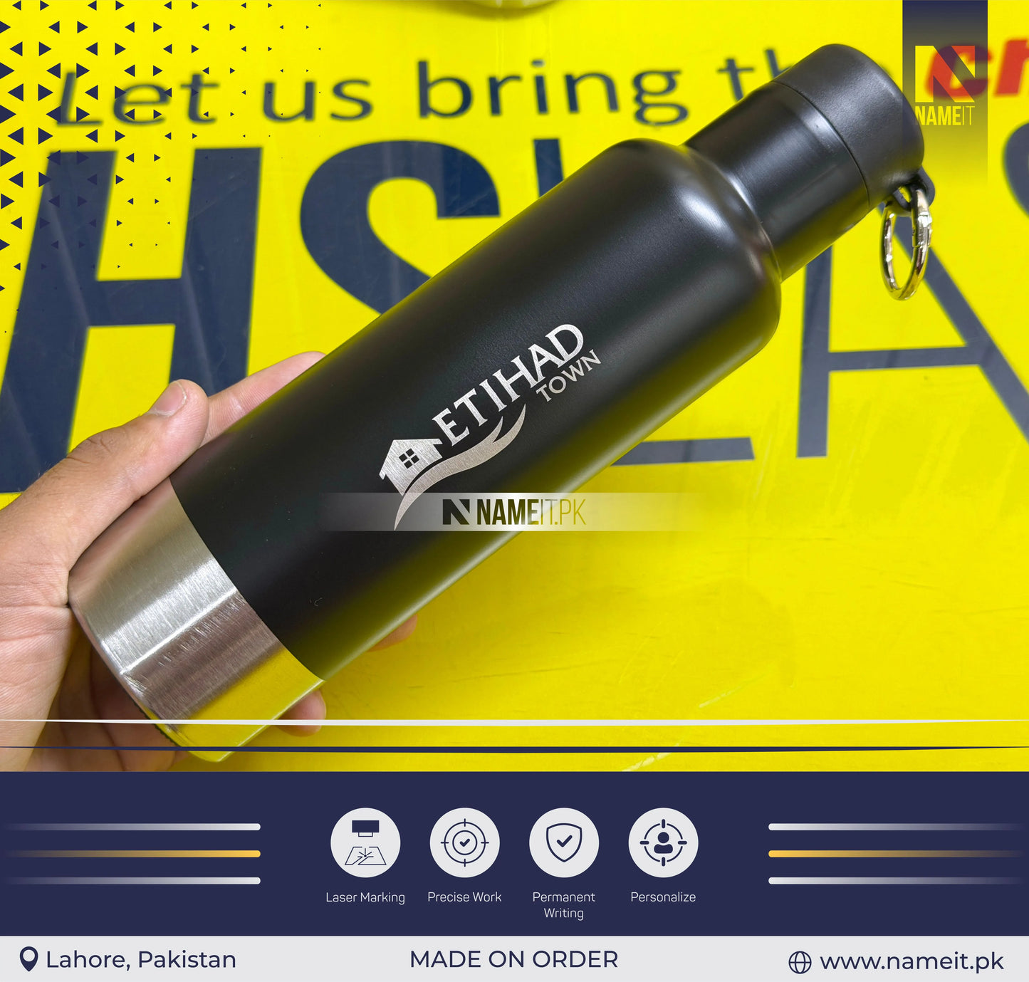 Stainless Steel Insulated Hot n Cool Water Bottle, Hydro Insulated Thermal Flask, Thermos Coffee Travel Mug, Double Walled Metal Tumbler, Keeps Cold And Hot
