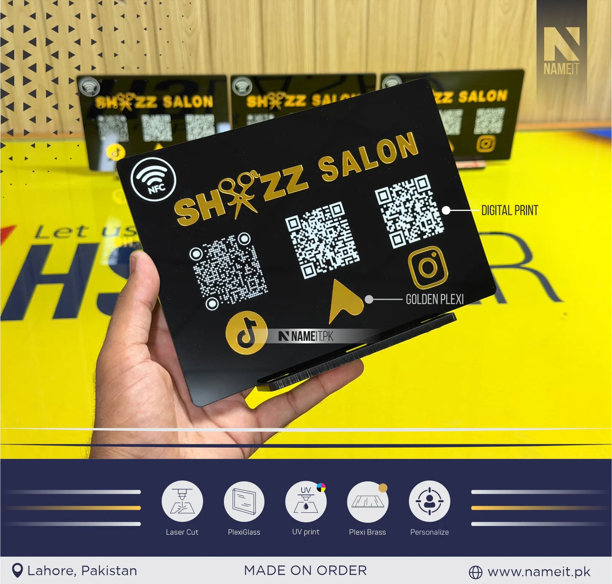 NFC QR Code Acrylic Business Sign | Google Review Display | Table QR code Business Social Media Sign | Payment Sign | Custom Logo Sign | Payment Method and Social Media Sign