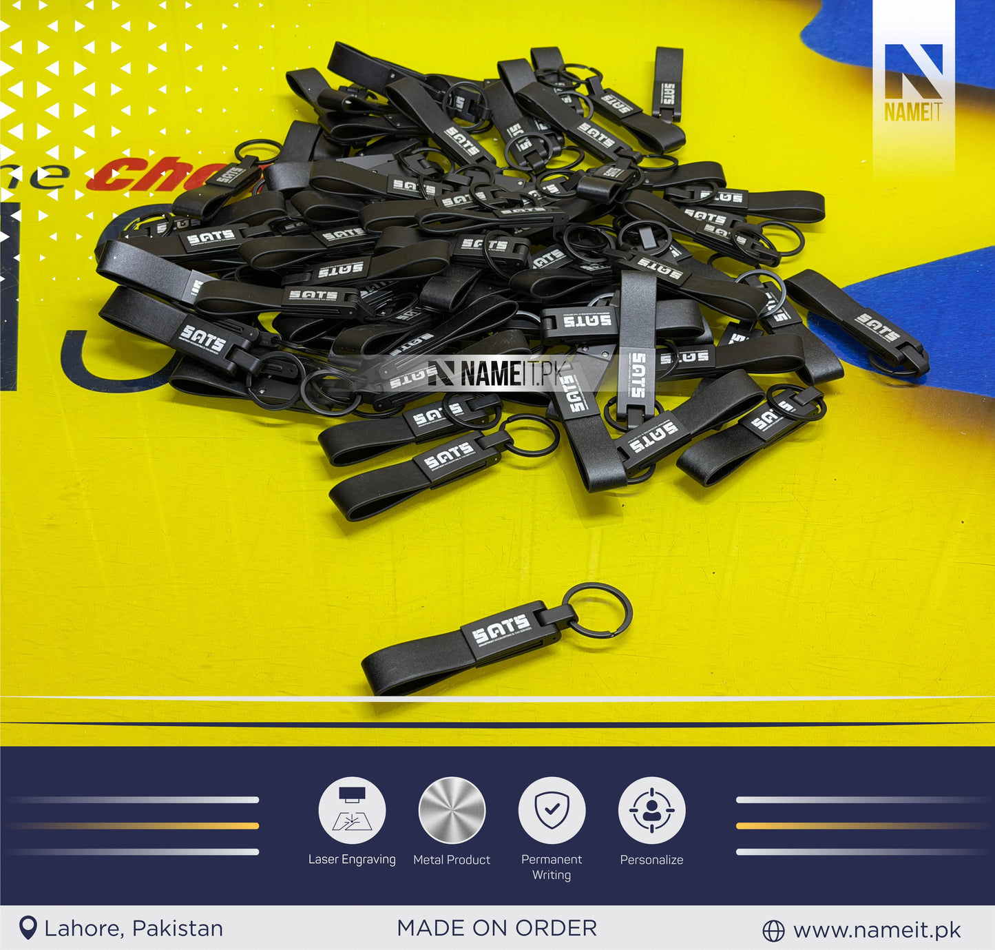 Keyring, Personalized Premium Leather & Metal Keychain, Business Logo, Name, Custom Marketing Business Merchandise,