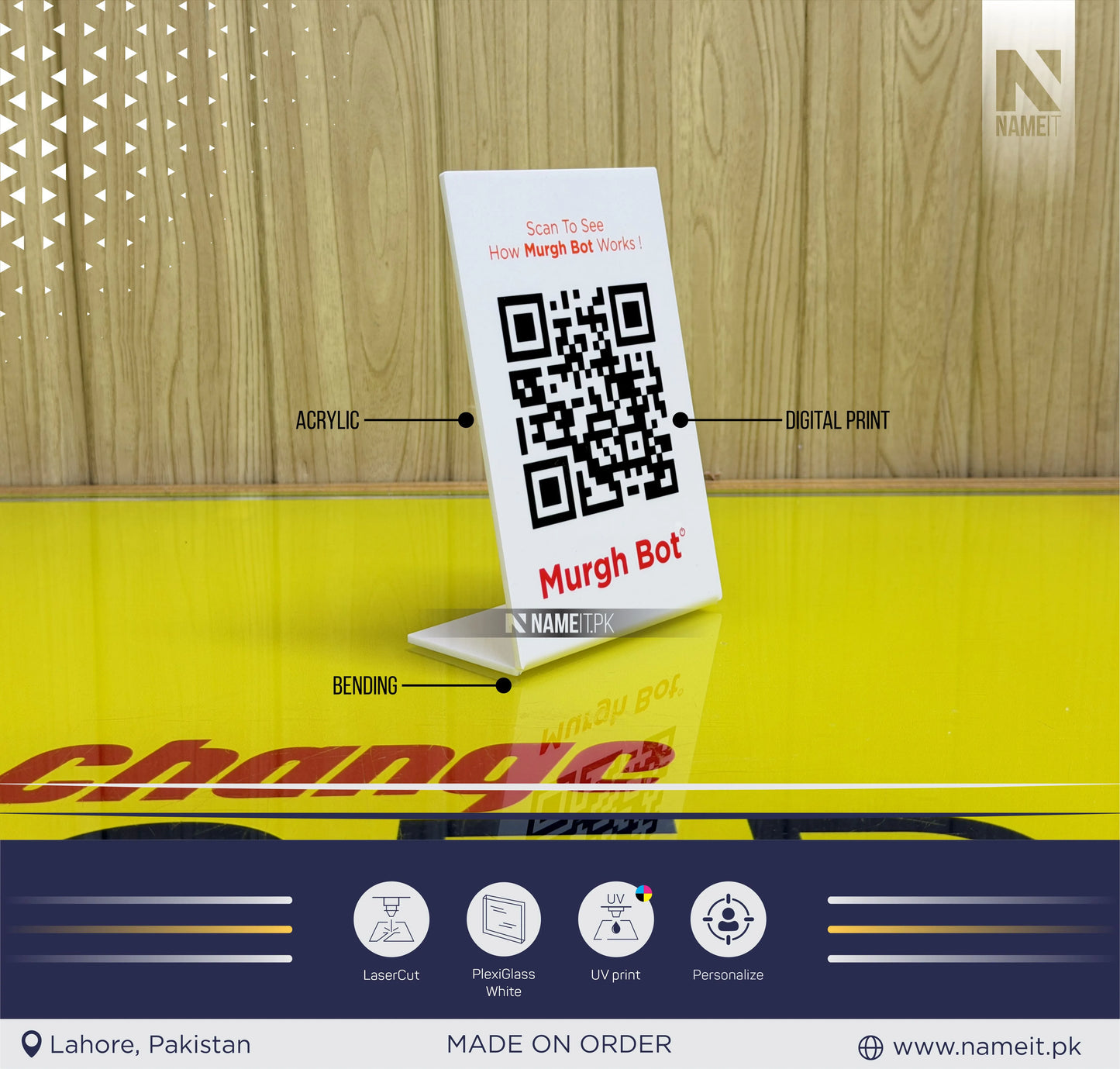 QR Code Acrylic Business Sign: Google Review Display | Table QR code Business Social Media Sign | Payment Sign | Custom Logo Sign | Payment Method and Social Media Sign