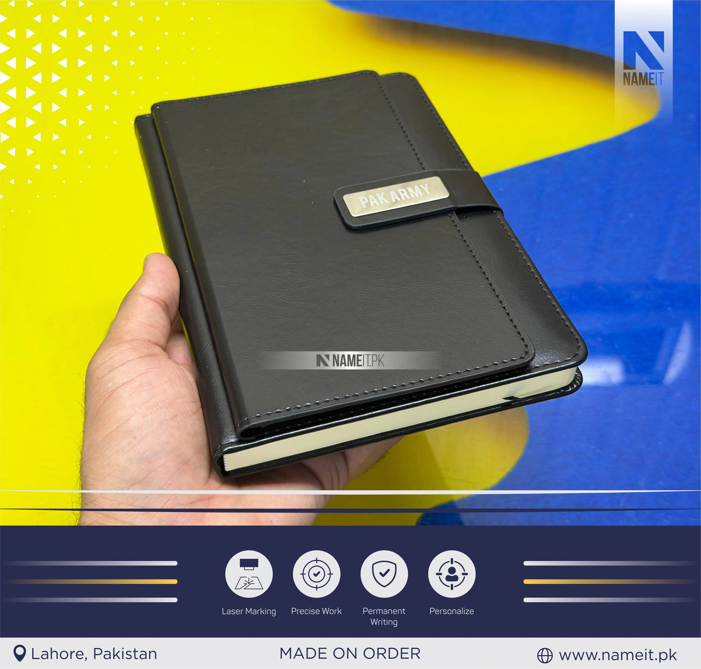 Diary, Personalized Leather Magnetic Notebook With Card & Passport Holder, A5 Lined Notepad, Engrave Diary, New Job Stationary Gift, Travel Journal, Office Gift