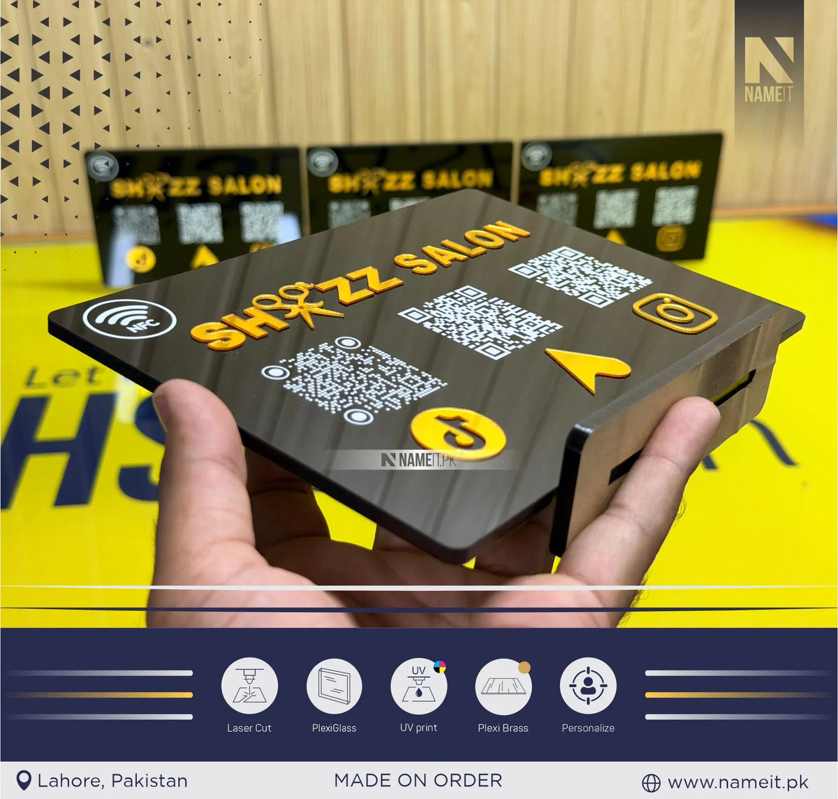 NFC QR Code Acrylic Business Sign | Google Review Display | Table QR code Business Social Media Sign | Payment Sign | Custom Logo Sign | Payment Method and Social Media Sign