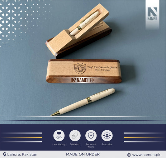 Wooden Pen Case With Pen,Wood Pen Box,Pen Stand,Fold Up Pen Display Holder,Desk Pen Holder,Graduation Gifts,Business Gifts,Back to school Gift