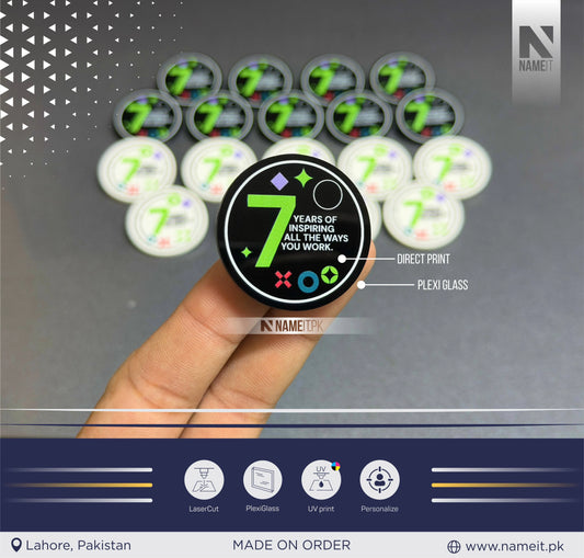 Badge, Digital Printed Badge, Staff ID Tag, Design Your Custom Badge, Custom Flat badge for work, Office Name tag Employee Business Tags