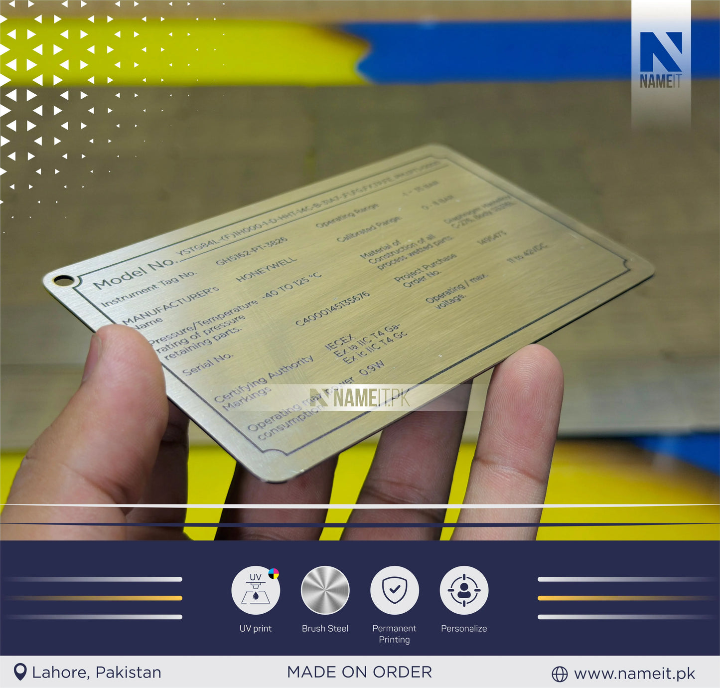 Label Tag, Custom UV Printed Steel Plates, Machine Metal Plate, Custom Machine Labels, Instruction Tags, Printed Tag