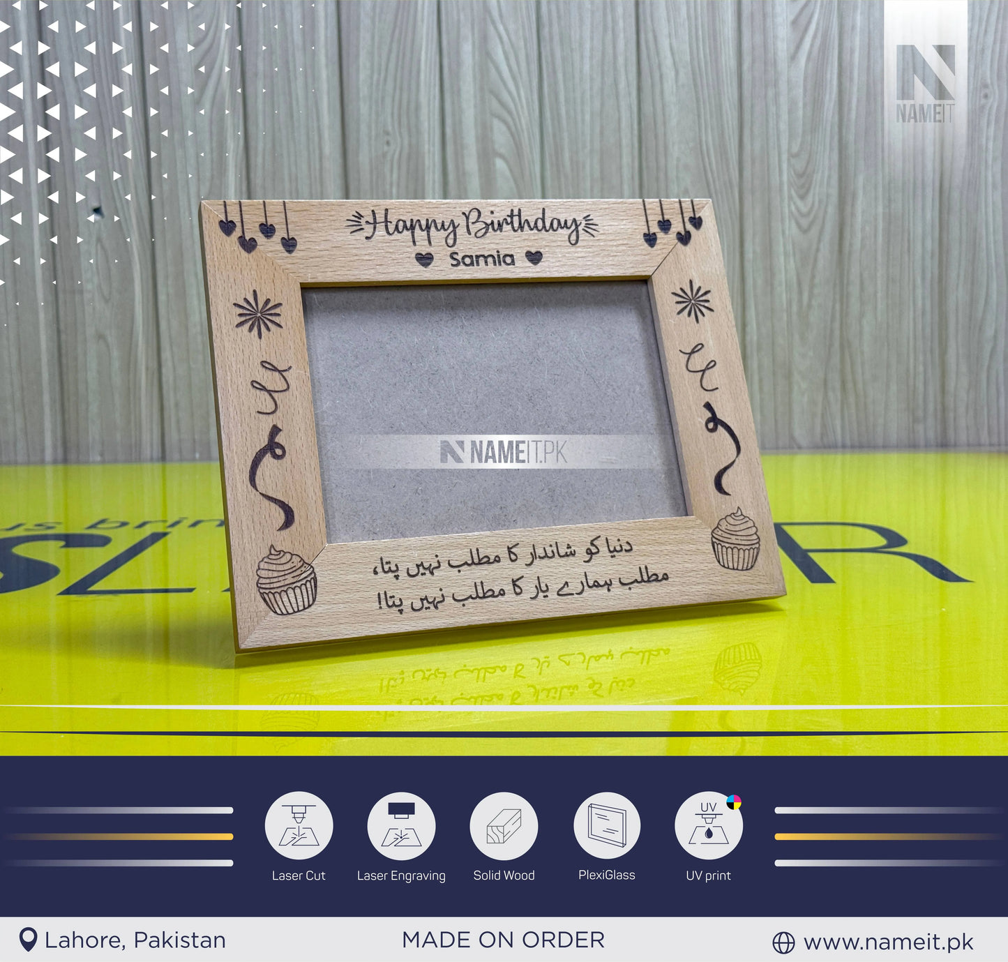 Personalised Pure Wooden Photo Frame, Engraved Text Date Names, Wedding Picture Frame, Couples Housewarming, Anniversary, Valentine’s Day