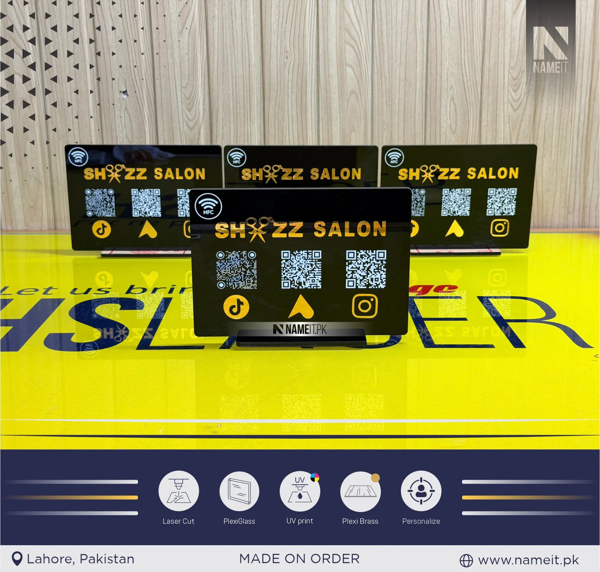 NFC QR Code Acrylic Business Sign | Google Review Display | Table QR code Business Social Media Sign | Payment Sign | Custom Logo Sign | Payment Method and Social Media Sign