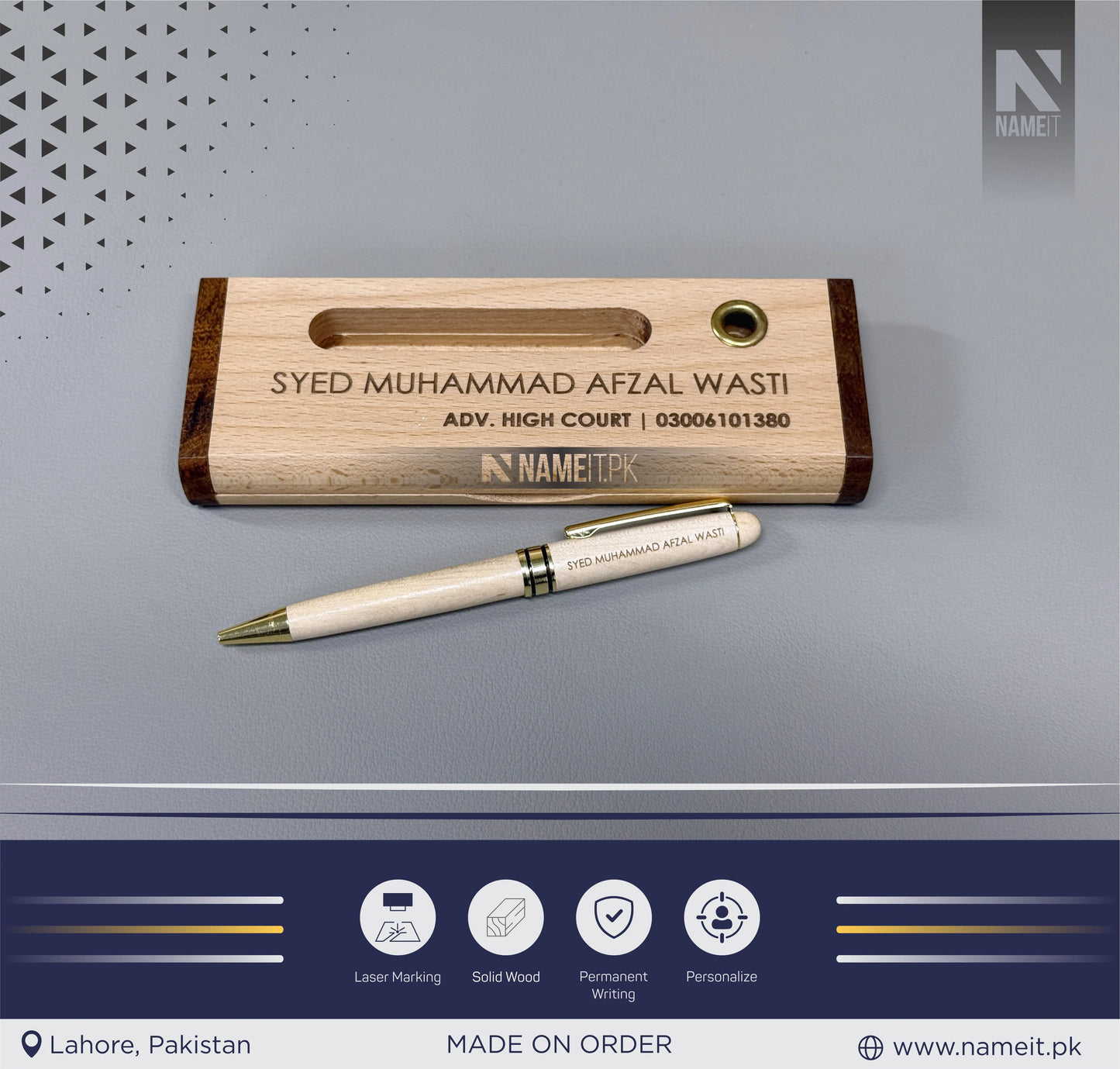 Wooden Pen Case With Pen,Wood Pen Box,Pen Stand,Fold Up Pen Display Holder,Desk Pen Holder,Graduation Gifts,Business Gifts,Back to school Gift