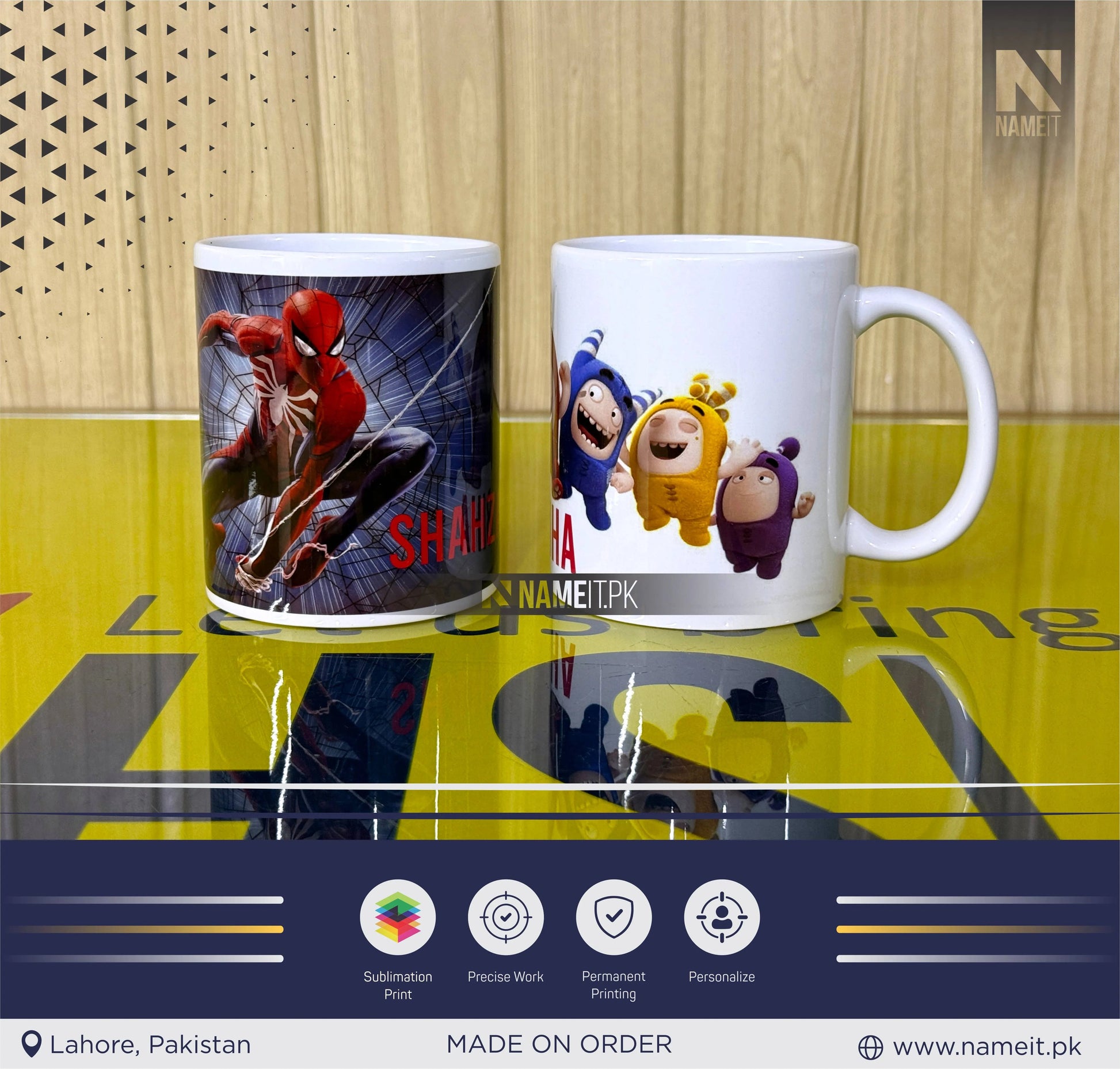 Mug, Custom mug with your text or photo Birthday Anniversary Valentine's Day Christmas gift for him or her corporate client employees colleague NAMEIT PAKISTAN