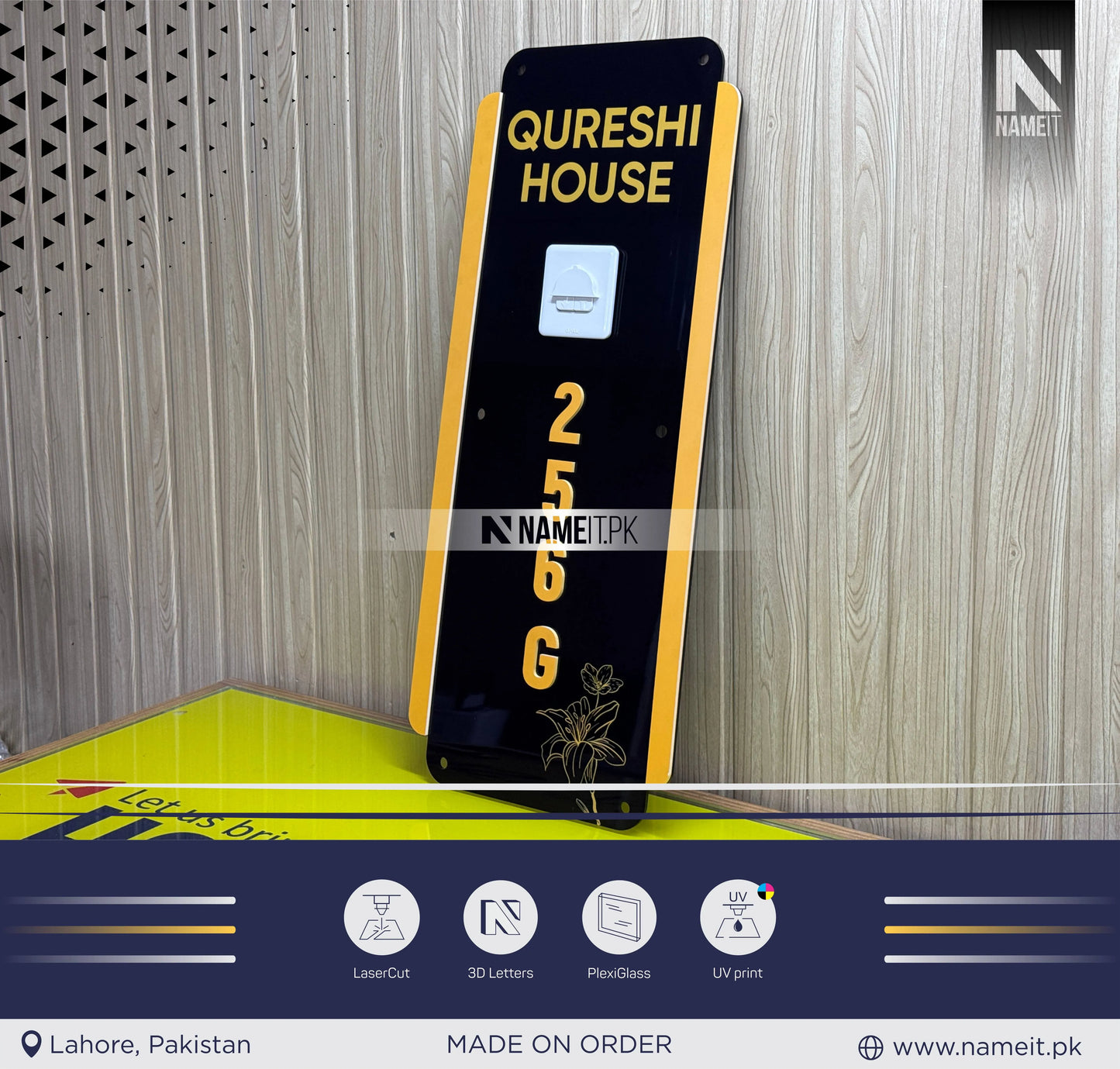 Personalised Modern House Name Plate | 3D Numbered House Sign | New Home Gift | Custom House Number Sign | Printed Address Sign