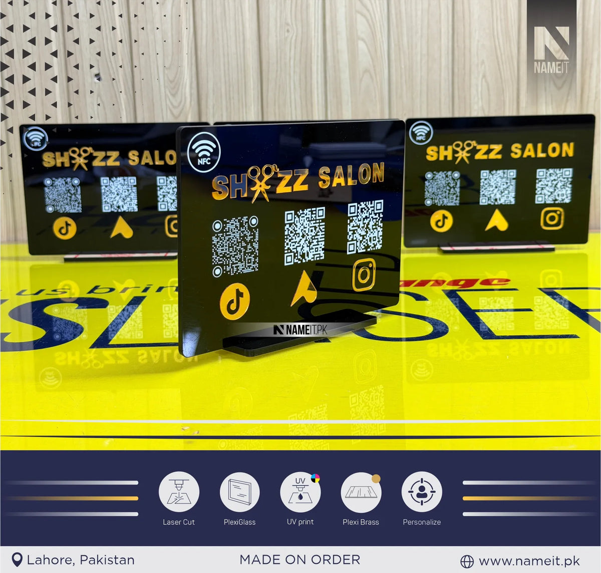 NFC QR Code Acrylic Business Sign | Google Review Display | Table QR code Business Social Media Sign | Payment Sign | Custom Logo Sign | Payment Method and Social Media Sign