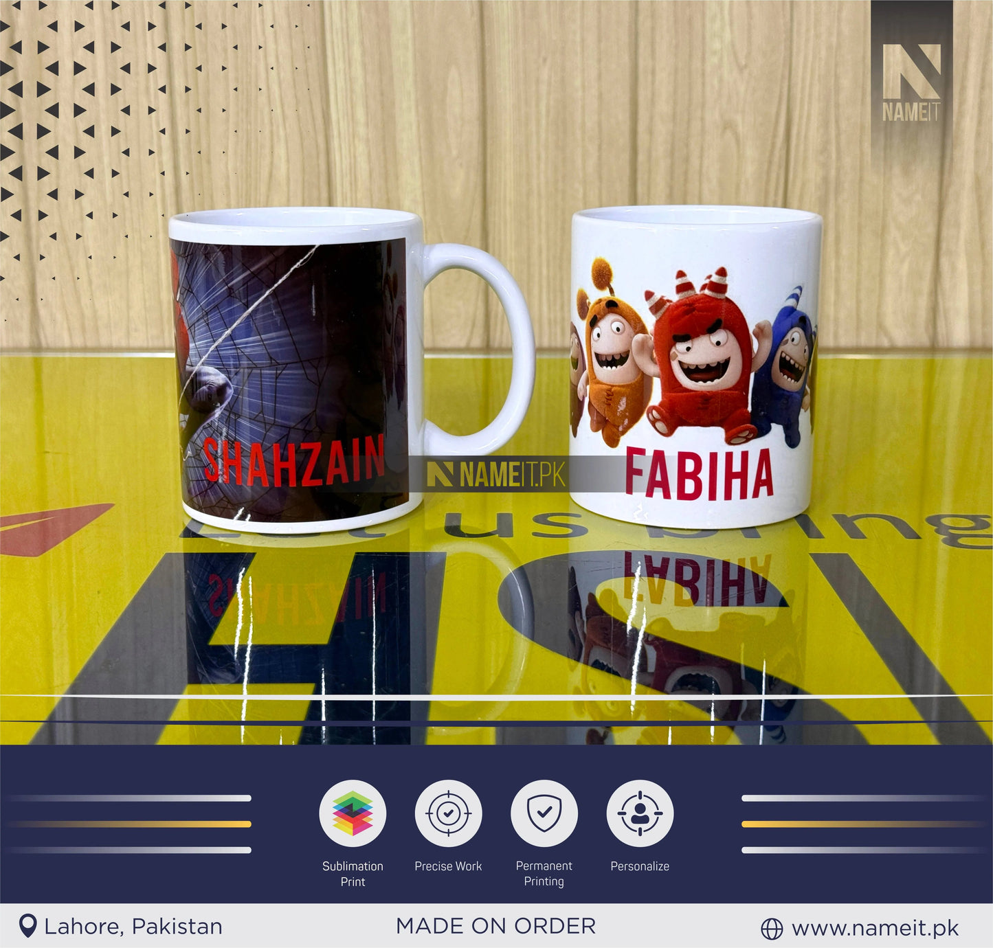 Mug, Custom mug with your text or photo Birthday Anniversary Valentine's Day Christmas gift for him or her corporate client employees colleague NAMEIT PAKISTAN