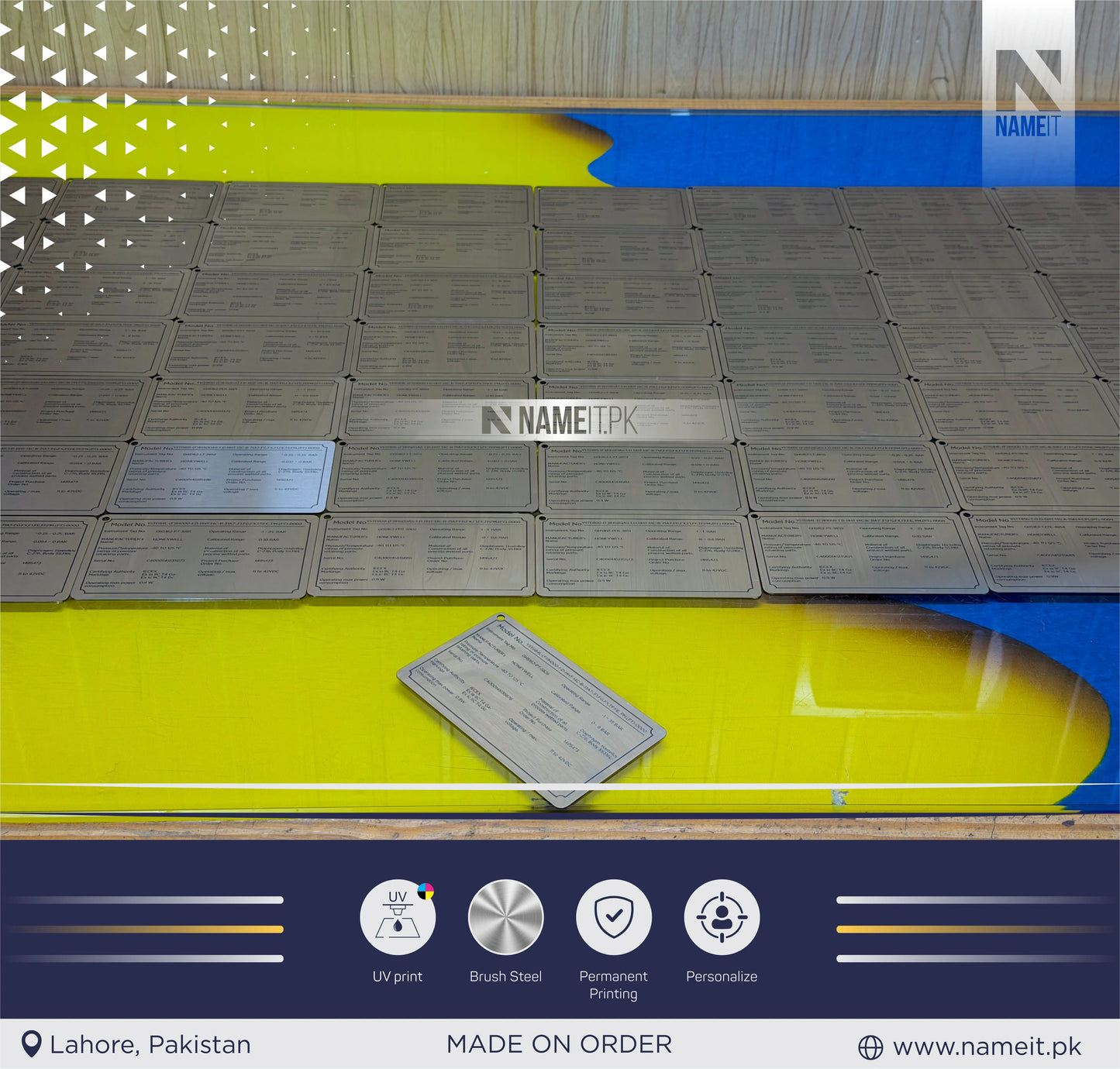 Label Tag, Custom UV Printed Steel Plates, Machine Metal Plate, Custom Machine Labels, Instruction Tags, Printed Tag