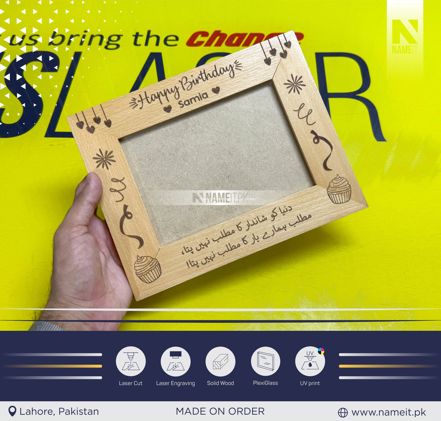 Personalised Pure Wooden Photo Frame, Engraved Text Date Names, Wedding Picture Frame, Couples Housewarming, Anniversary, Valentine’s Day