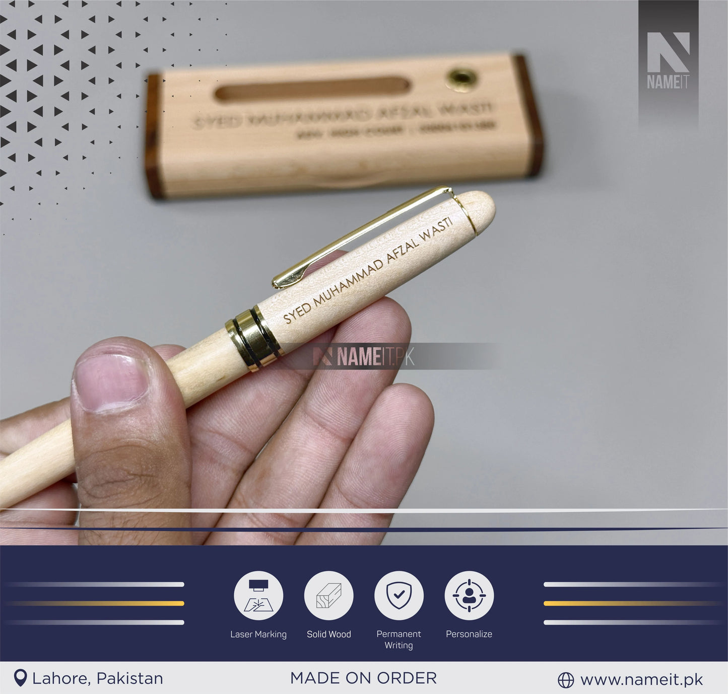 Wooden Pen Case With Pen,Wood Pen Box,Pen Stand,Fold Up Pen Display Holder,Desk Pen Holder,Graduation Gifts,Business Gifts,Back to school Gift